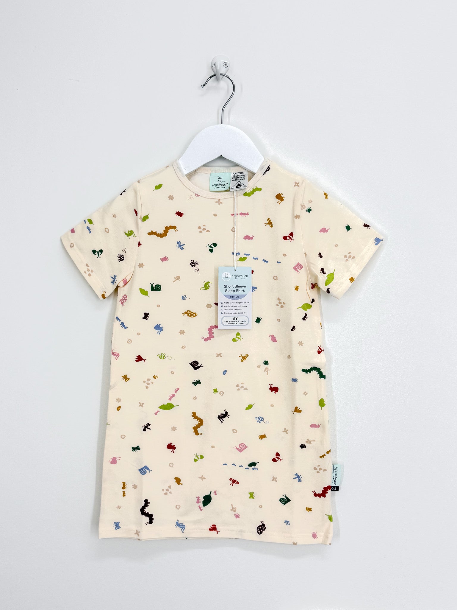 BNWT Ergopouch organic short sleeve sleep shirt 0.2 tog (2y)