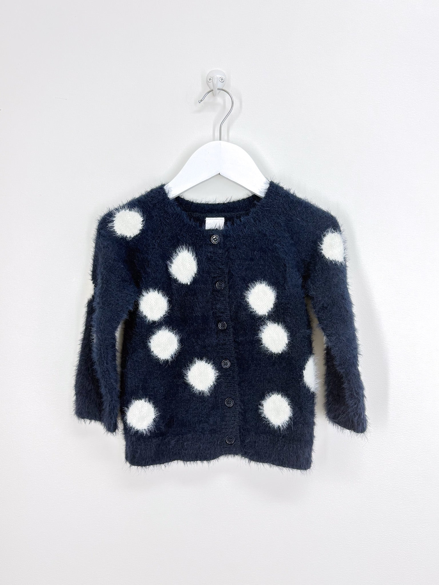 Teeny Weeny fluffy spot cardigan (12-18m)