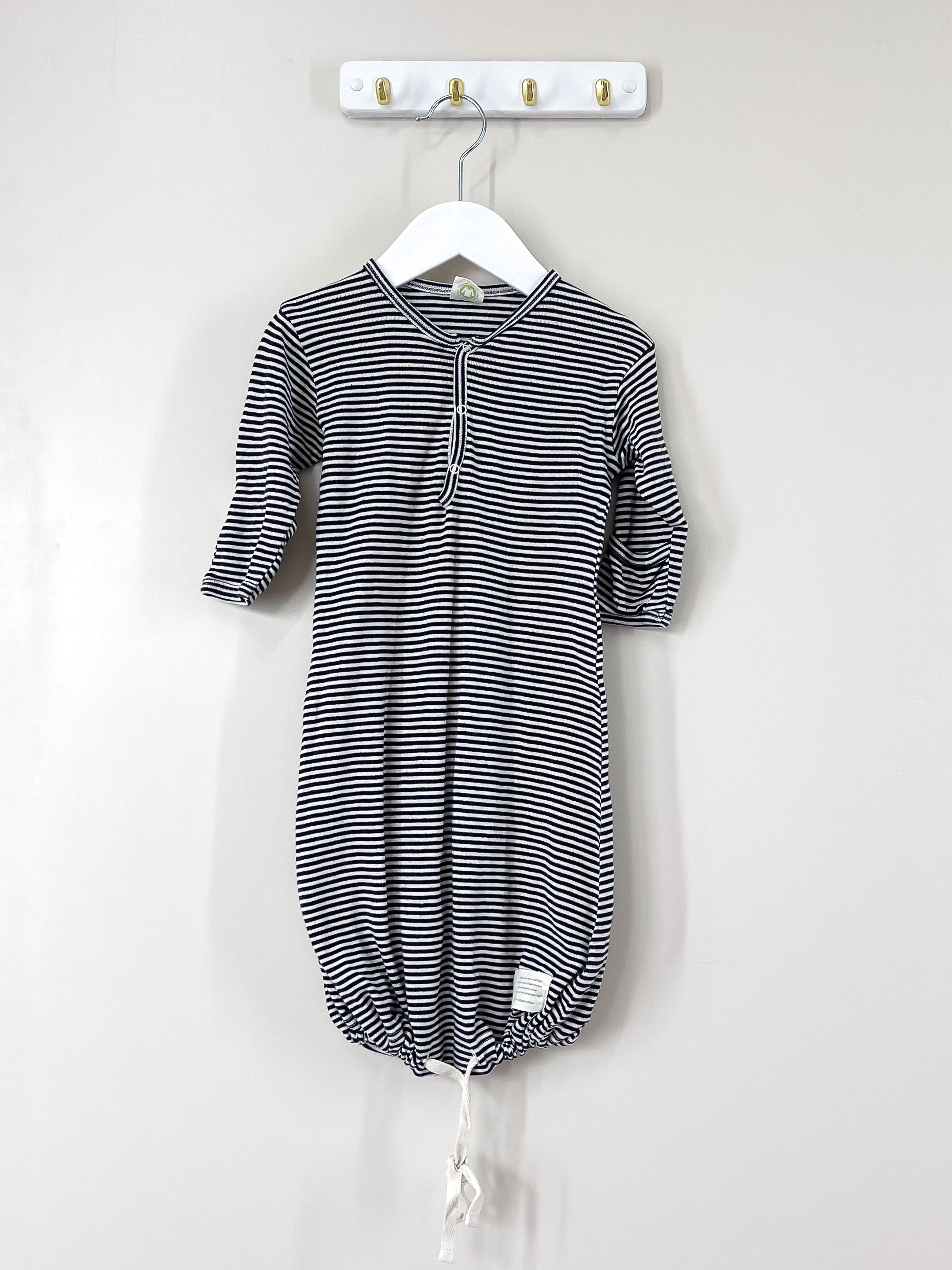 Nature Baby organic sleep gown - dark stripe (0-3m)