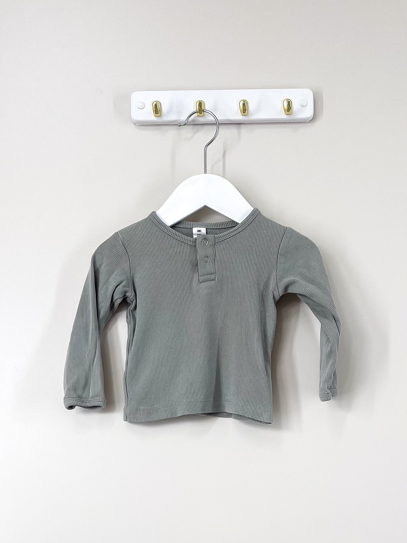 Hux organic ribbed henley (6-12m)