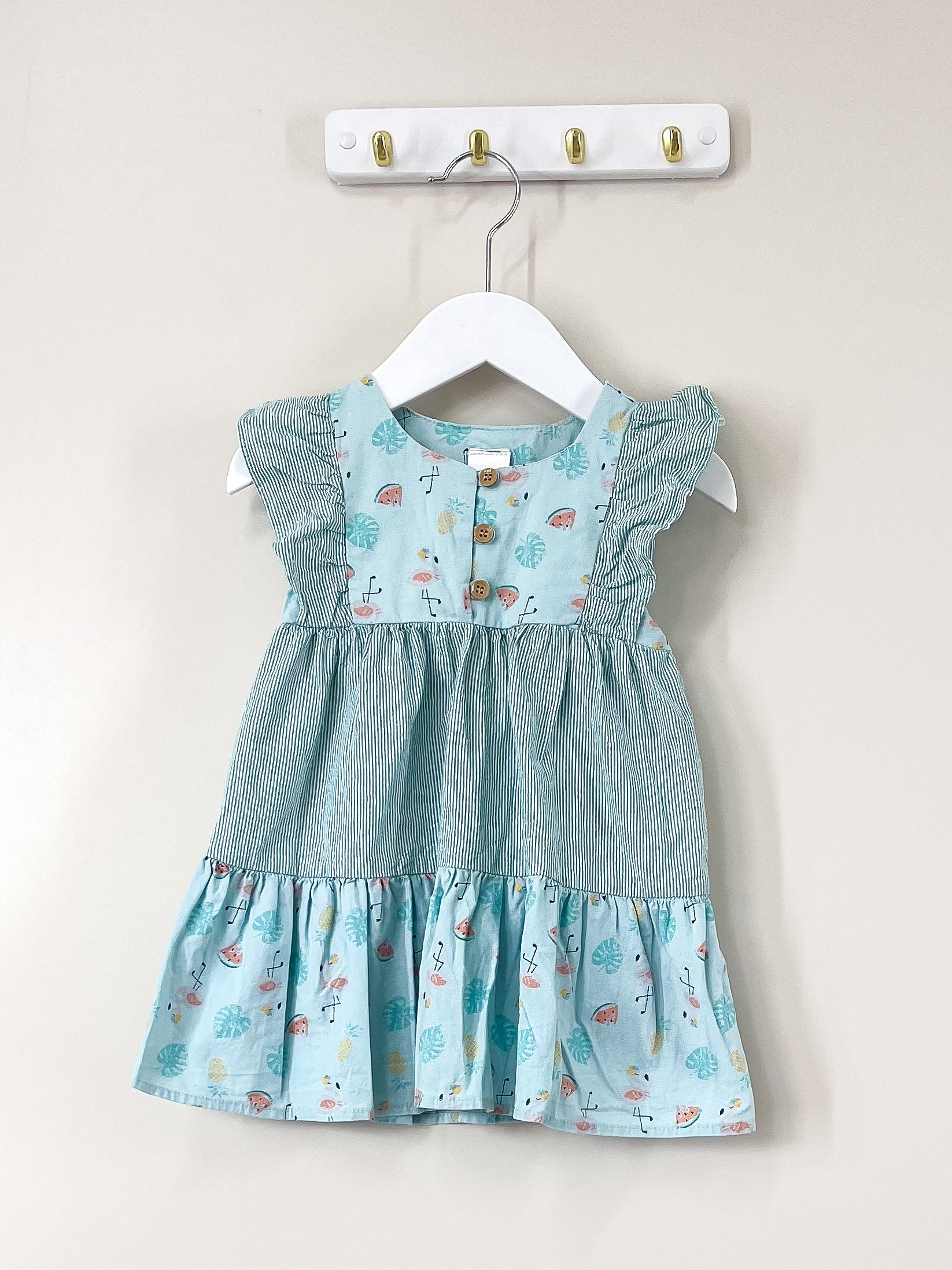 Teeny Weeny watermelon flamingo dress (12-18m)