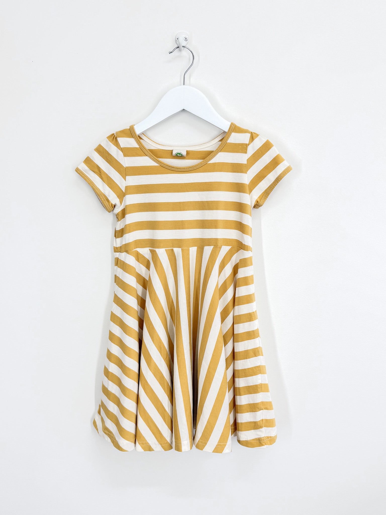 Nature Baby organic seaside dress - golden sea stripe (5y)