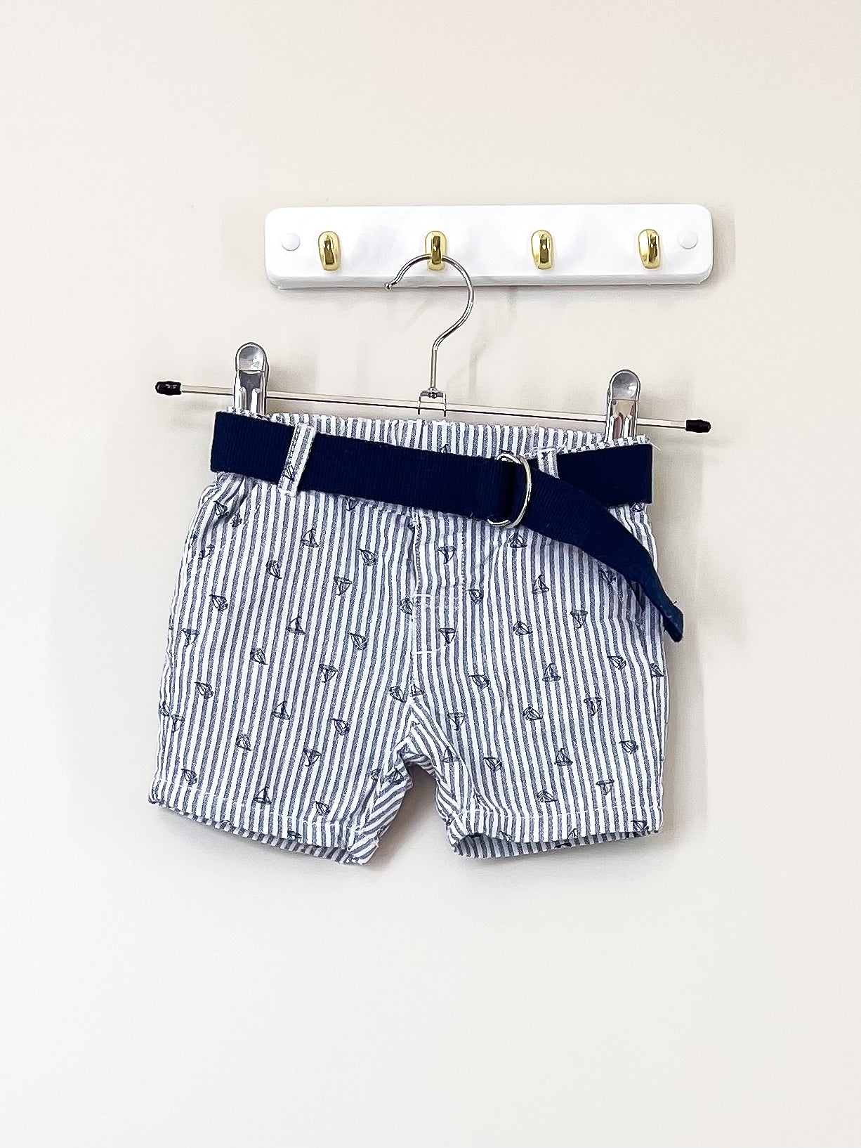 Teeny Weeny nautical belted shorts (6-9m)