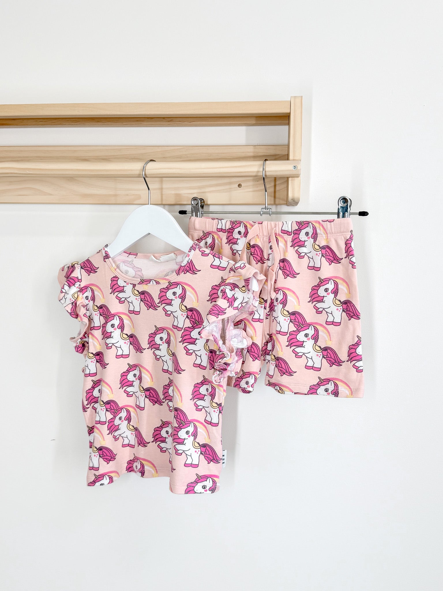 Hux organic unicorn frill PJ set (5y)