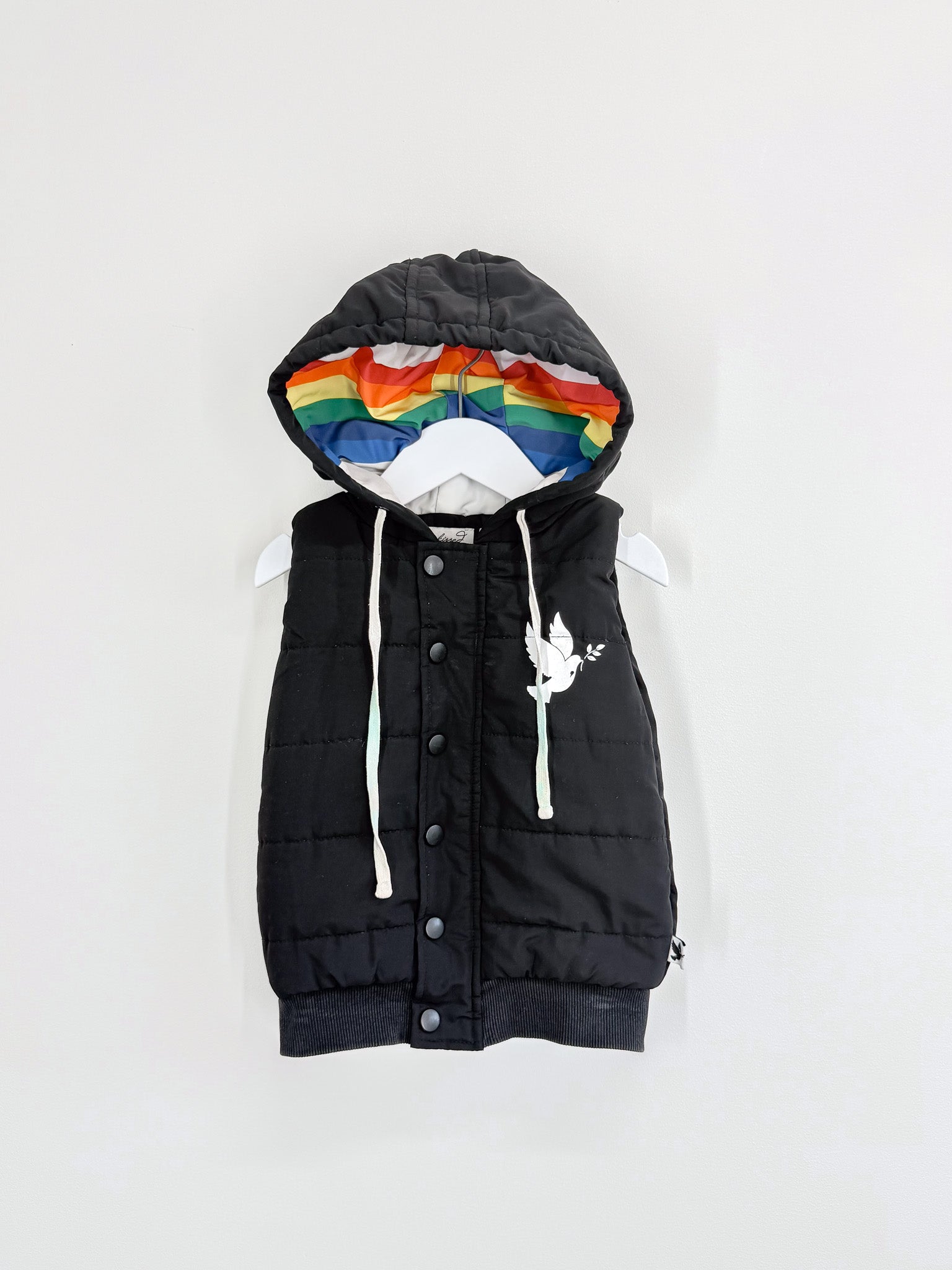 Radicool rainbow smile puffer vest jacket (2y)