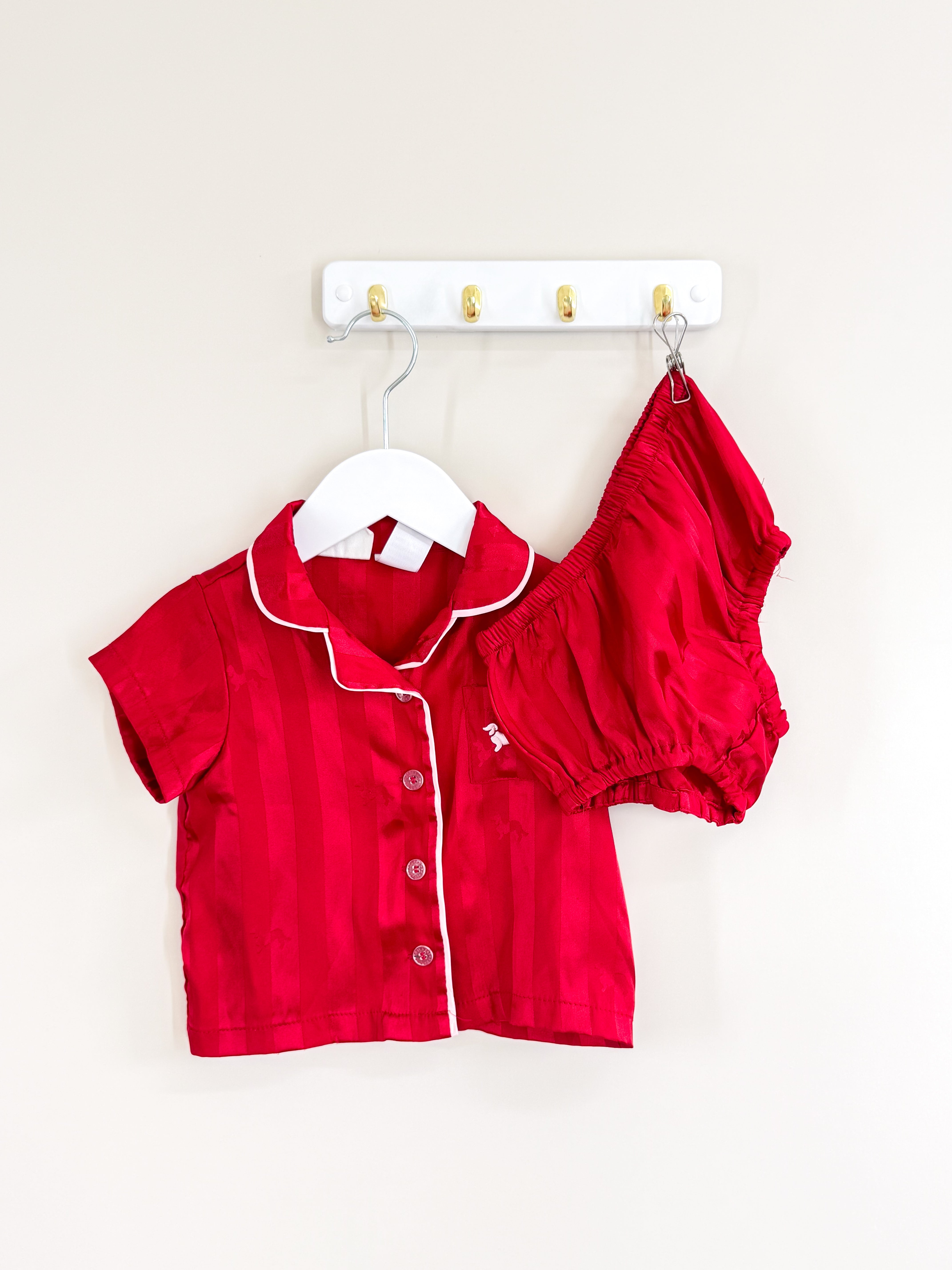 Peter Alexander classic lurex satin PJ set (6-12m)