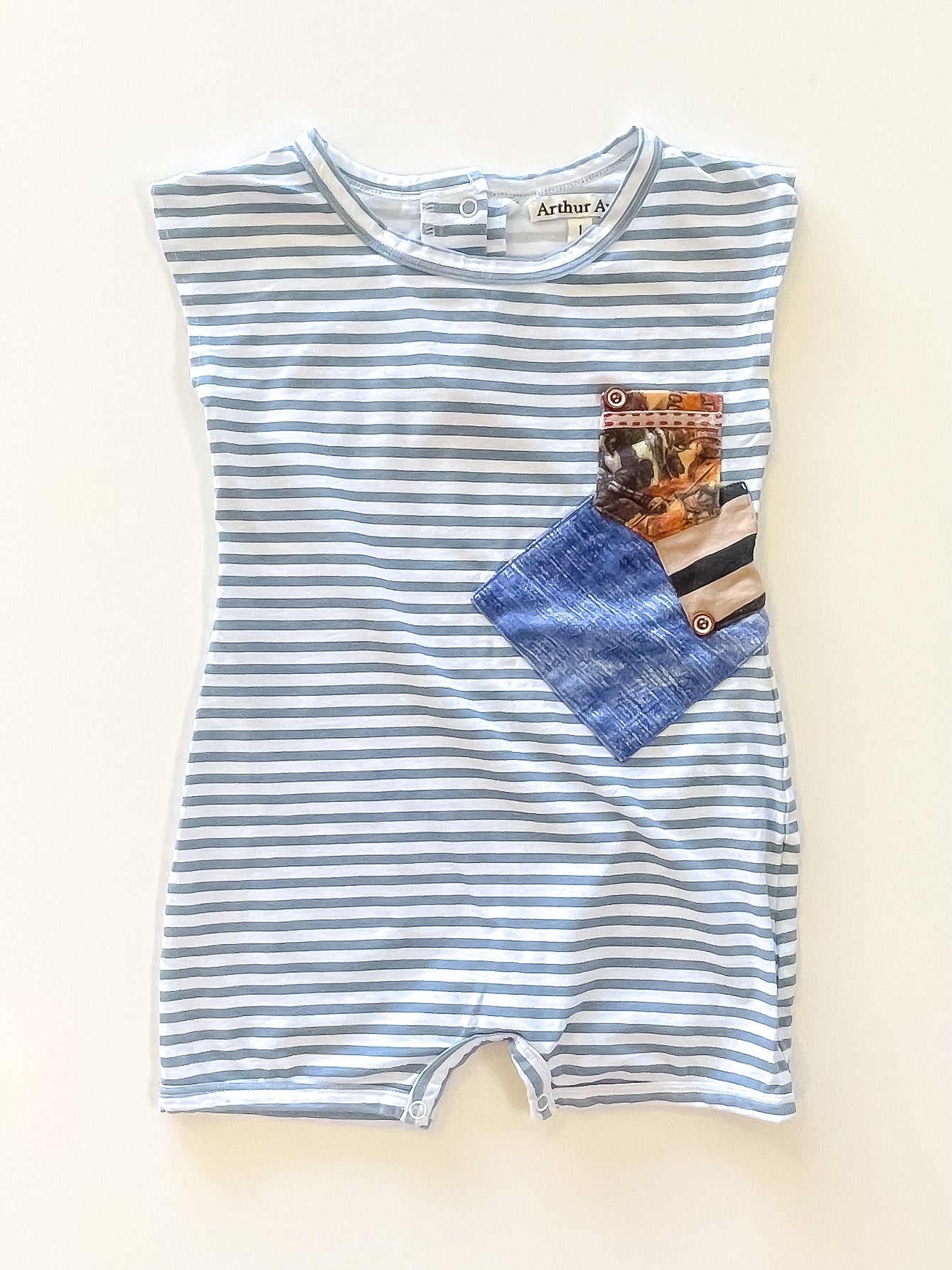 Arthur Ave striped romper (1y)