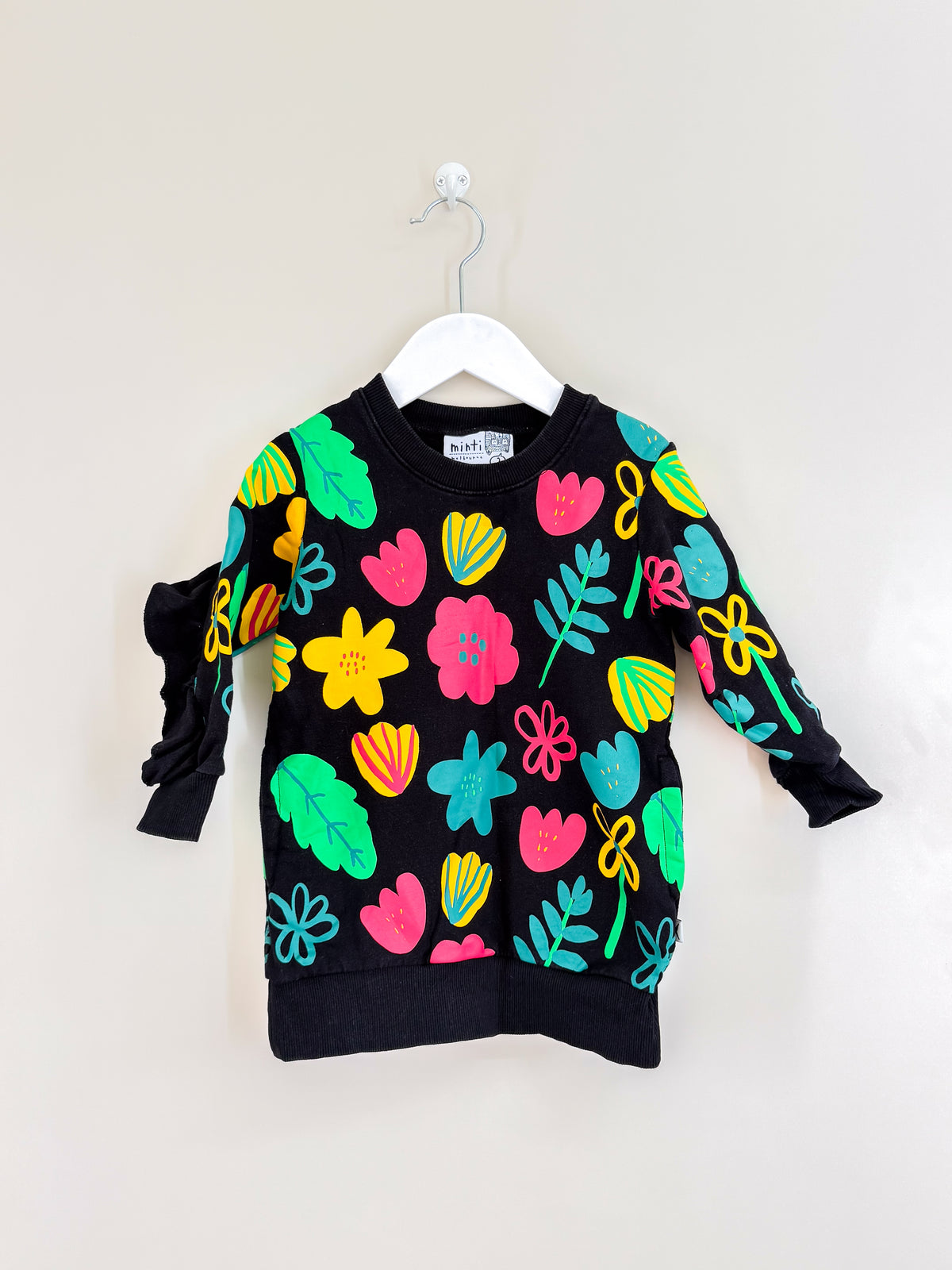 Minti winter foliage furry dress (2y)