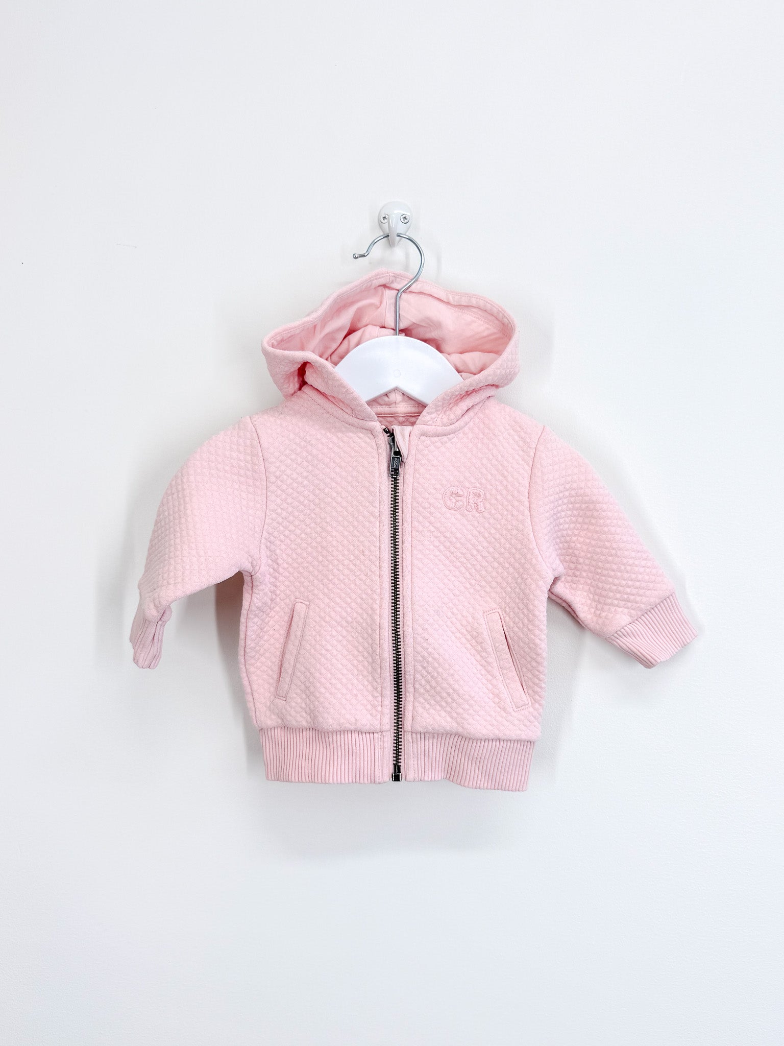 Country Road quilted zip hoodie - pink (3-6m)