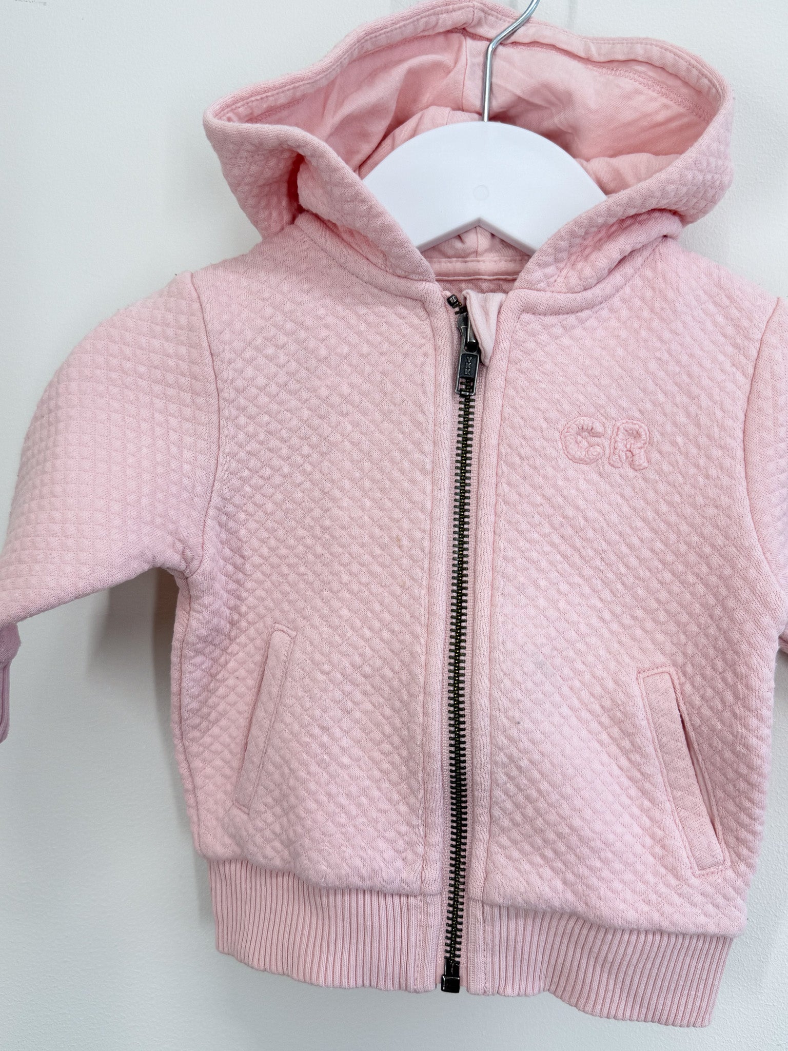 Country Road quilted zip hoodie - pink (3-6m)
