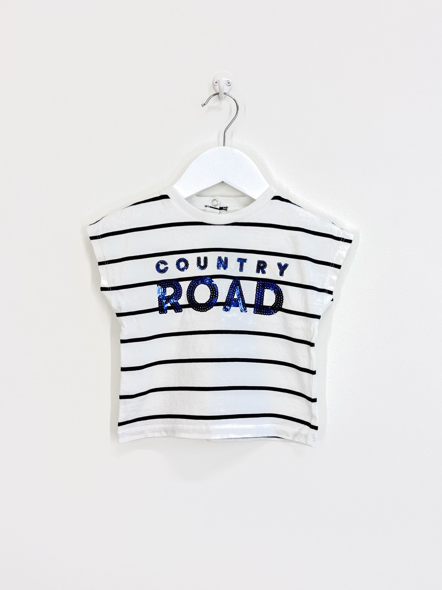 Country Road sequin logo short sleeve tee (12-18m)