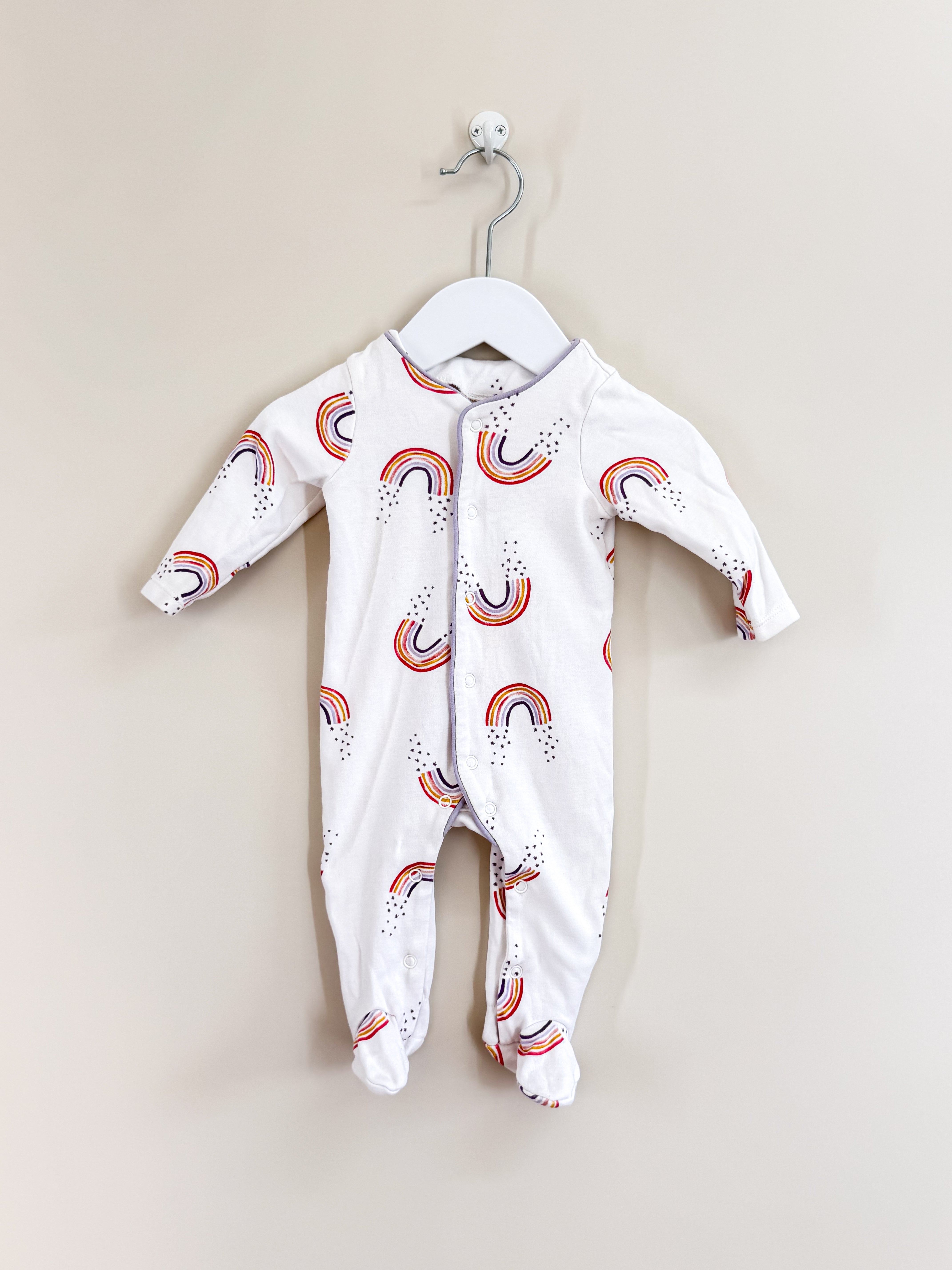 Little Bundle rainbow button onesie (0-3m)