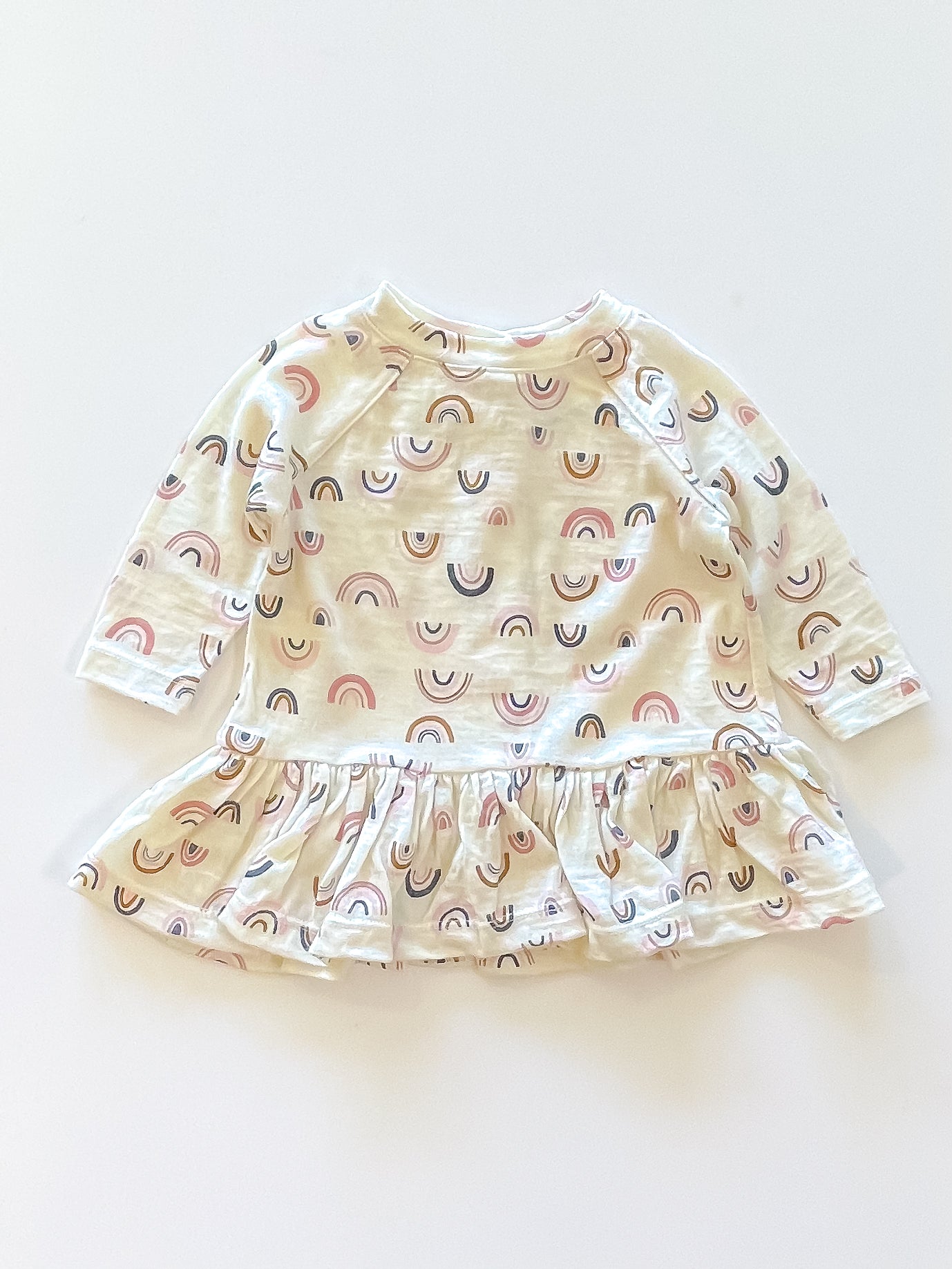 Teeny Weeny merino rainbow dress (0-3m)