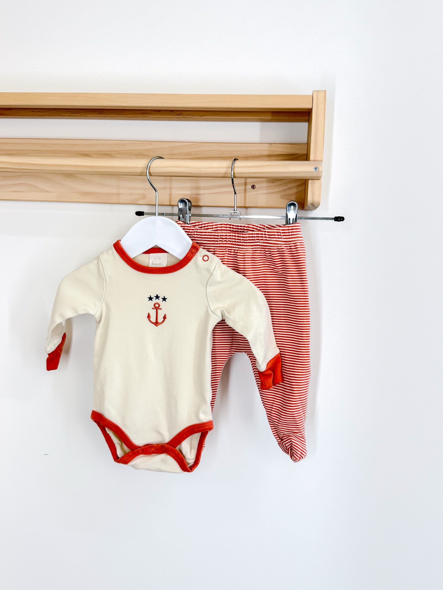 Little Bundle anchor bodysuit leggings set (0-3m)
