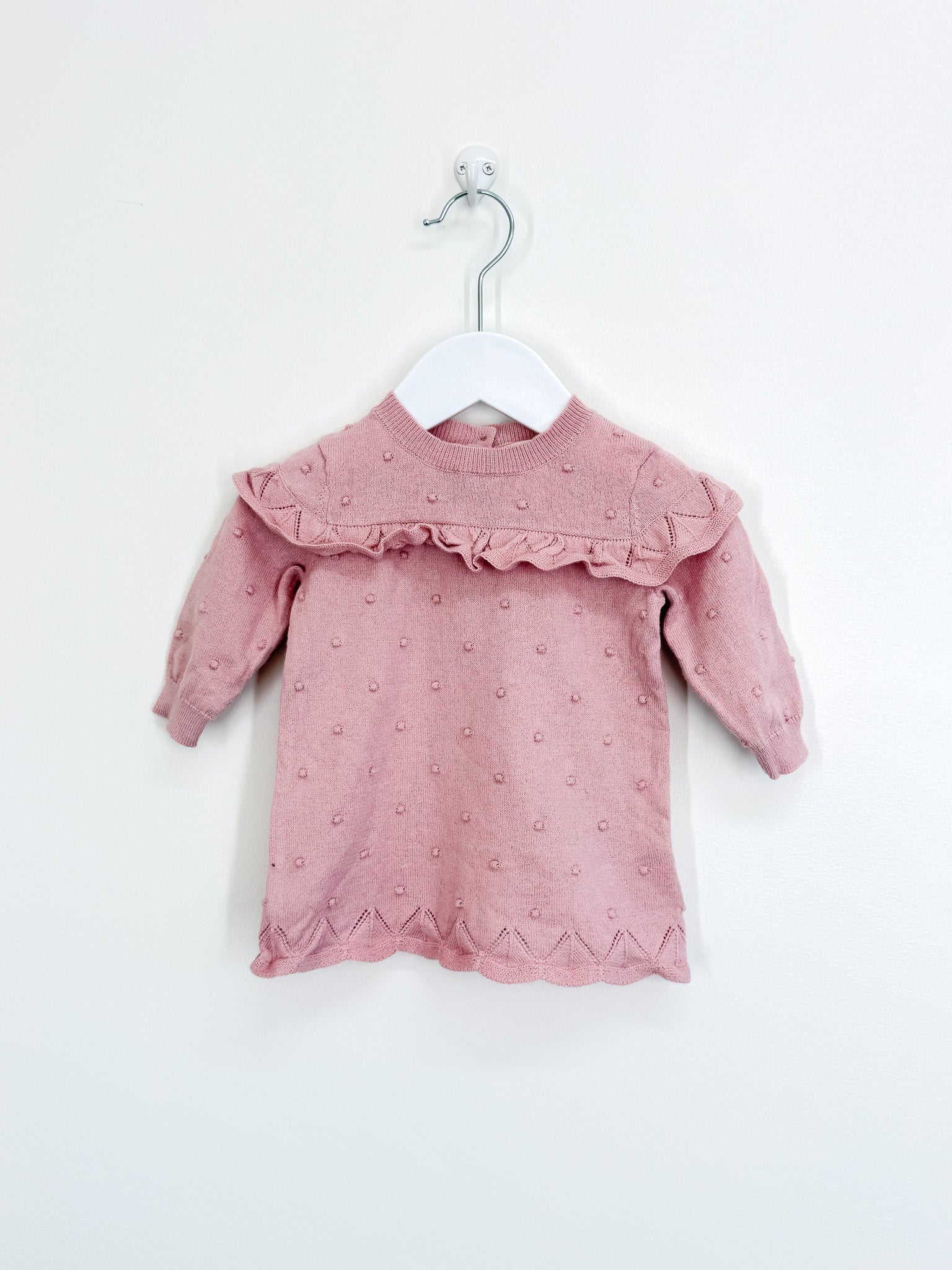 Little Bundle merino blend dotty dress (0-3m)