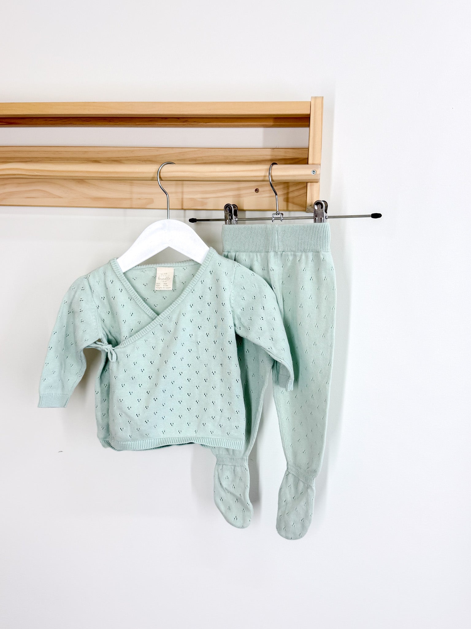Little Bundle pointelle knit set (0-3m)