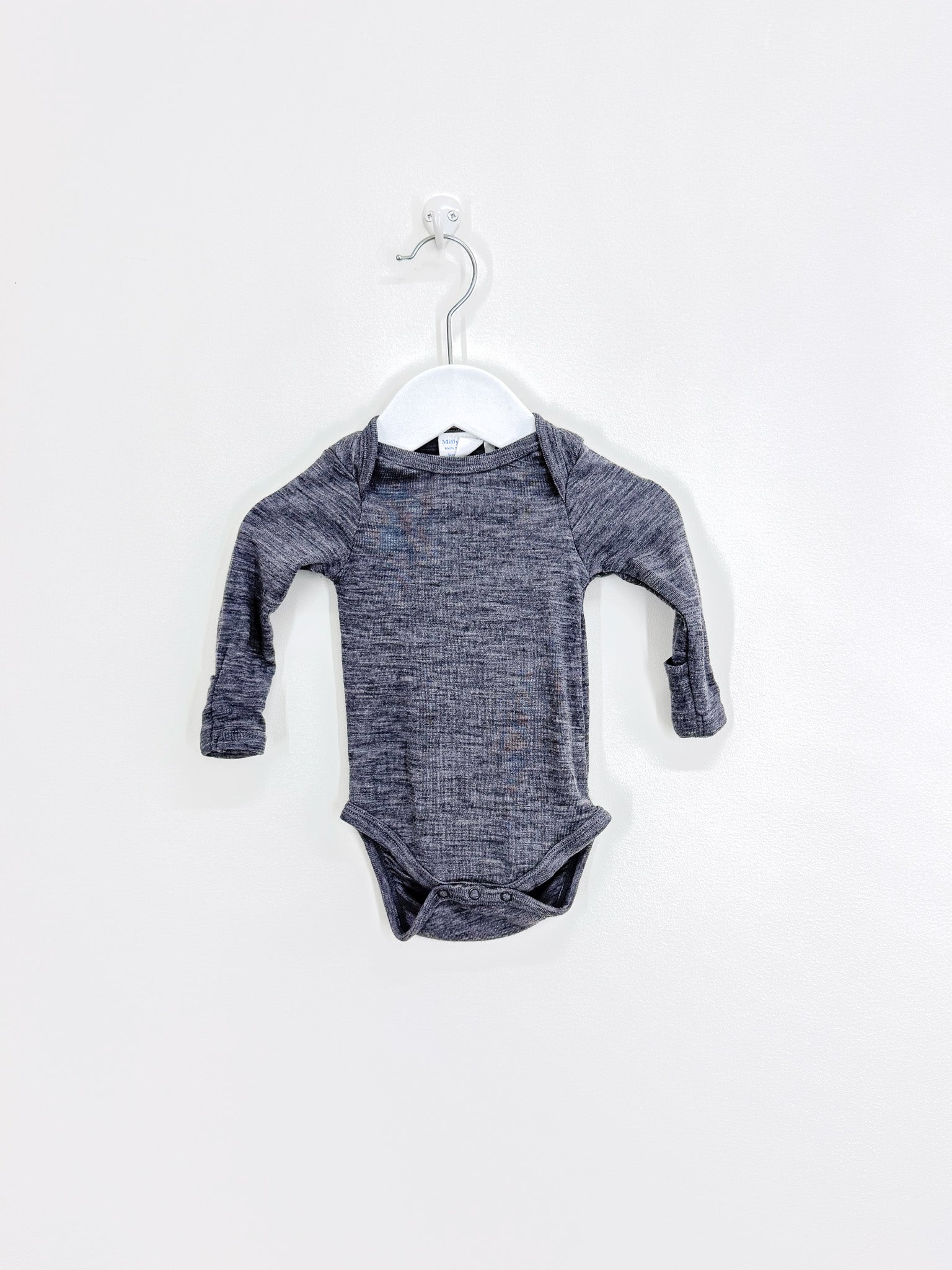 Milly & Milo merino bodysuit - grey (0-3m)
