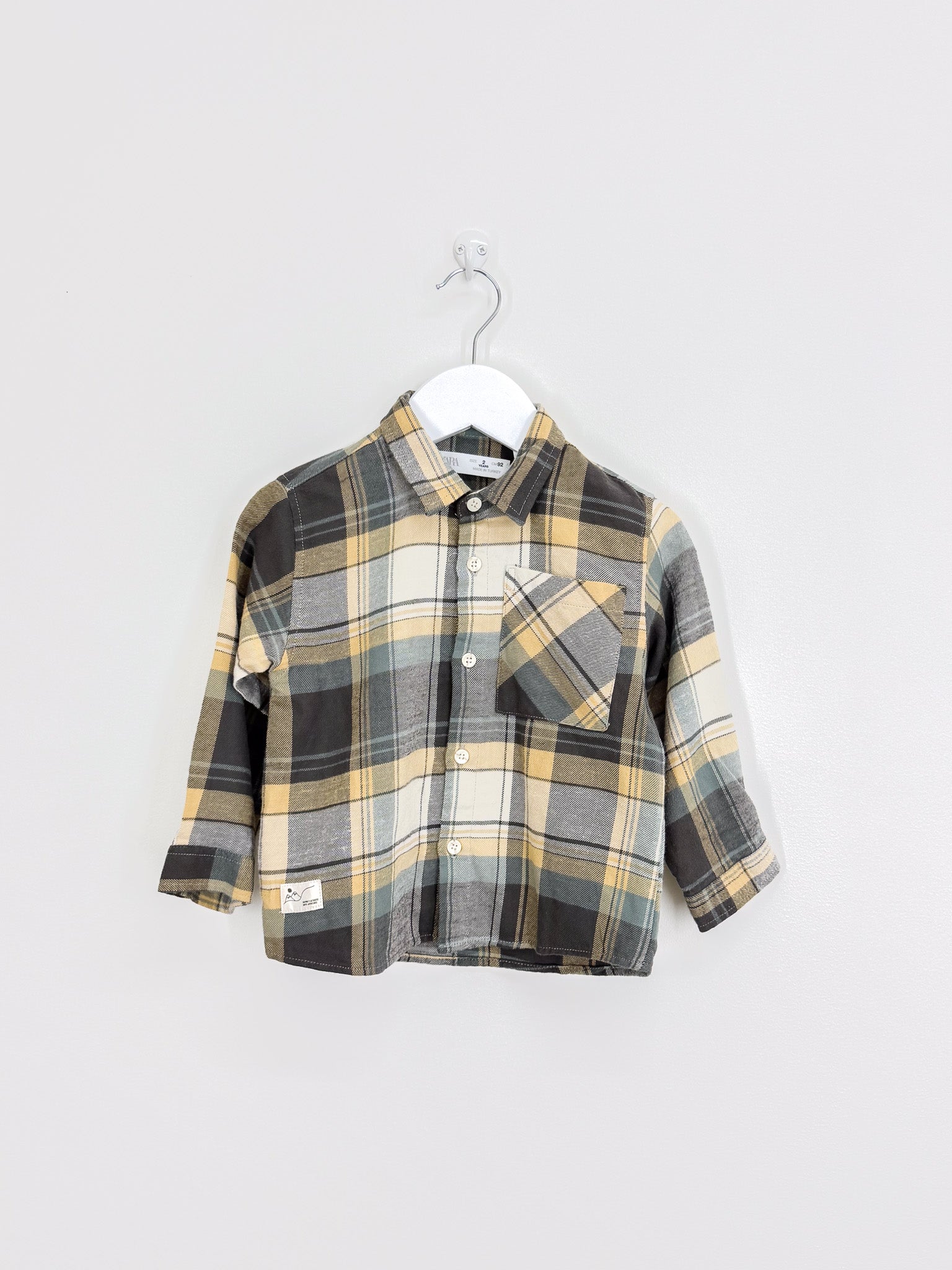 Zara long sleeve plaid shirt (2y)