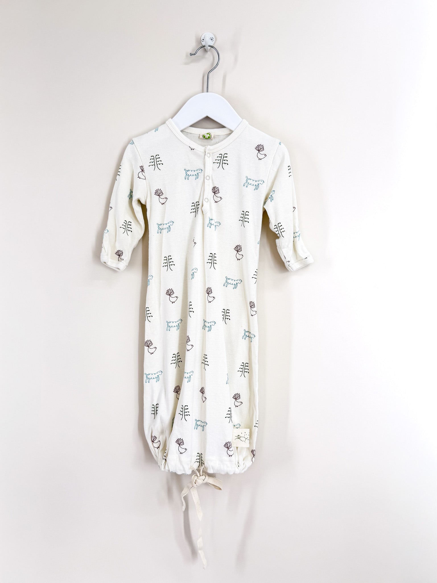 Nature Baby organic sleep gown - OG print (0-3m)