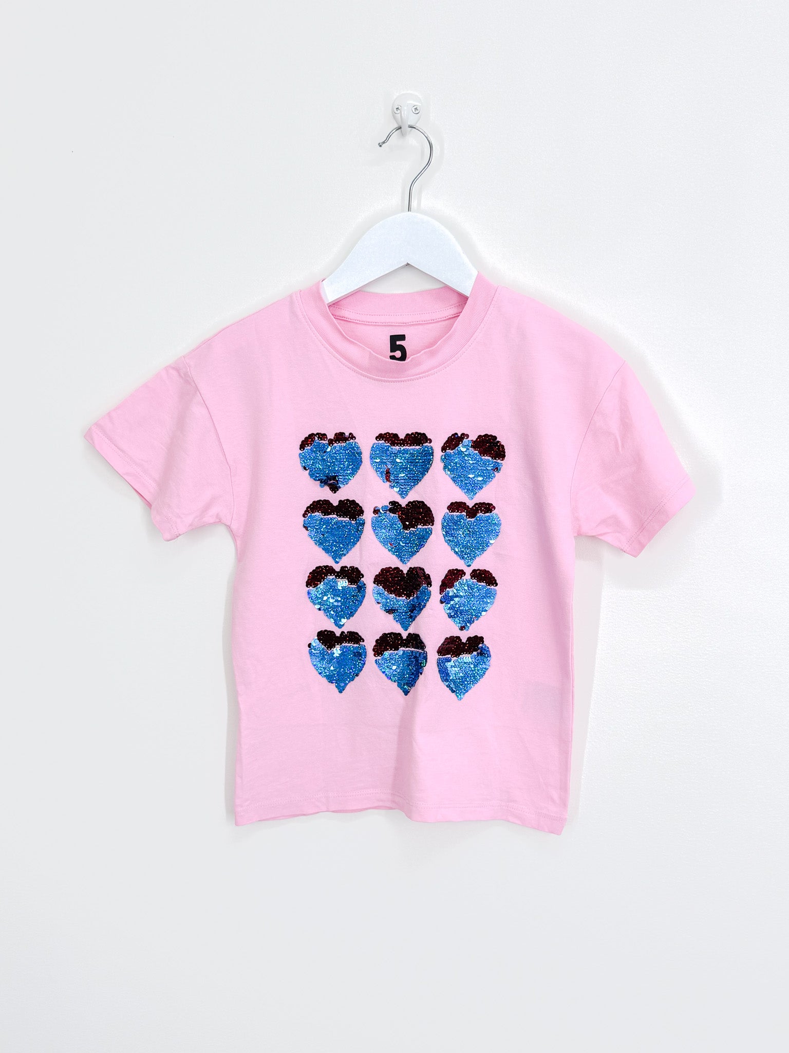 Cotton On Kids reversible sequin hearts tee (5y)