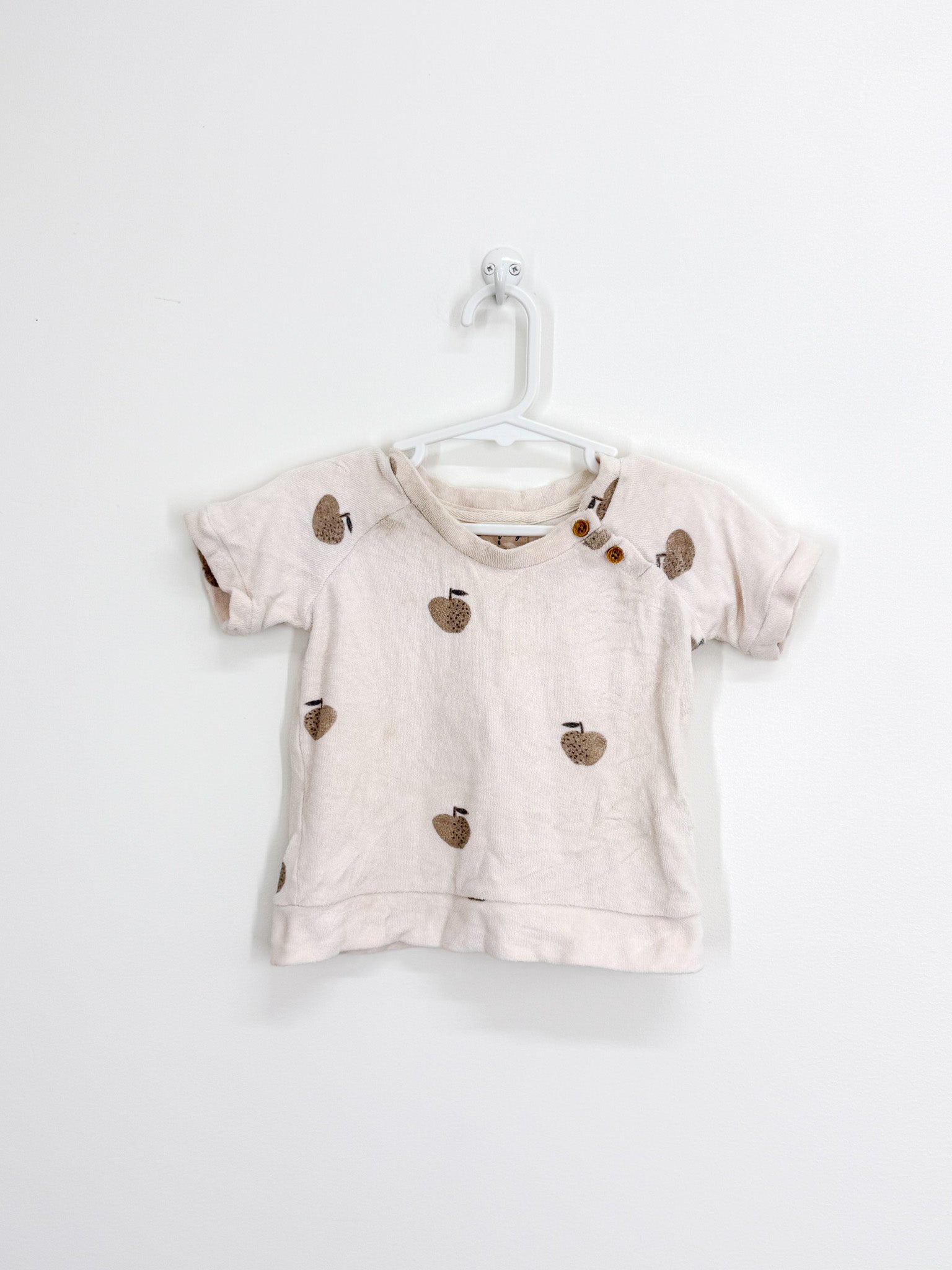 Wilson & Frenchy apples terry tee (6-12m) - SECONDS