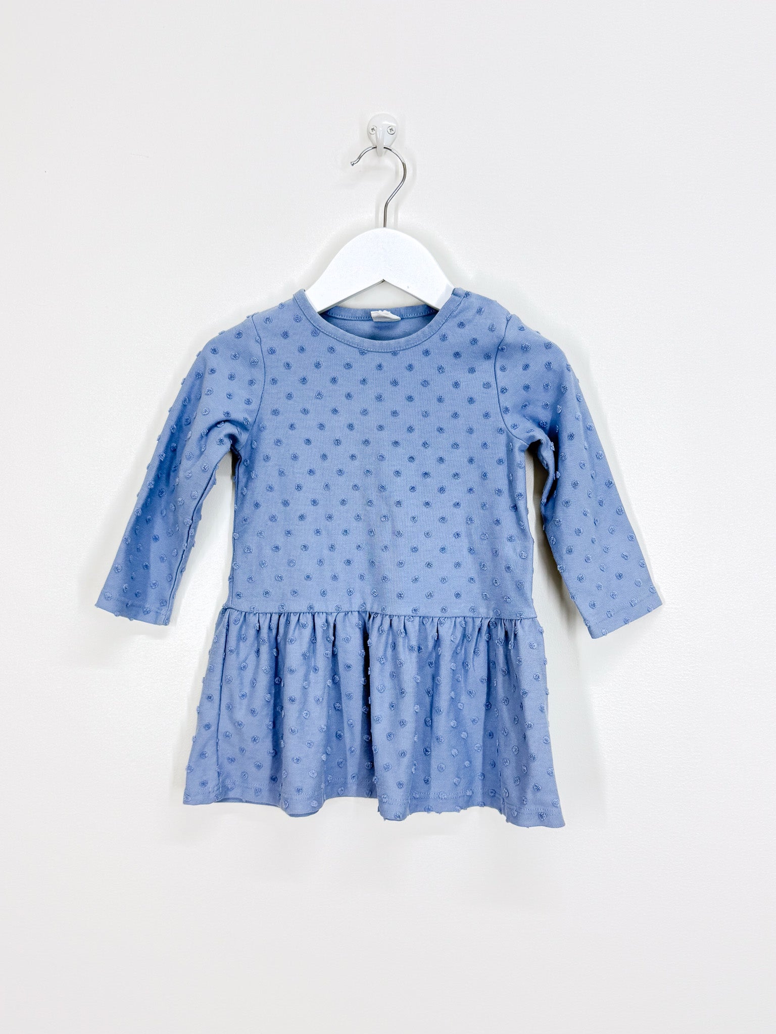 H&M long sleeve dotty dress (12-18m)