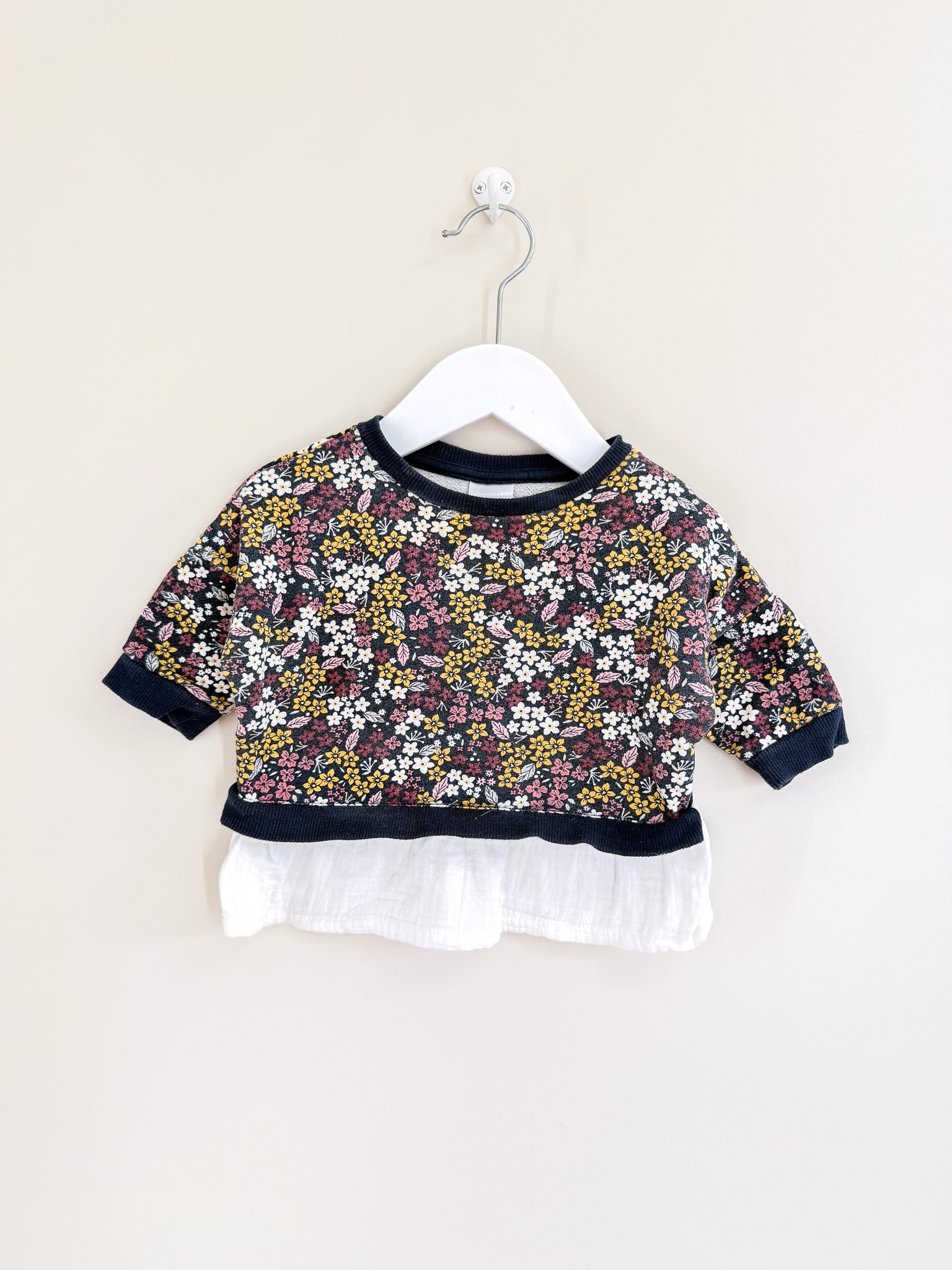 Teeny Weeny floral peplum jersey (3-6m)