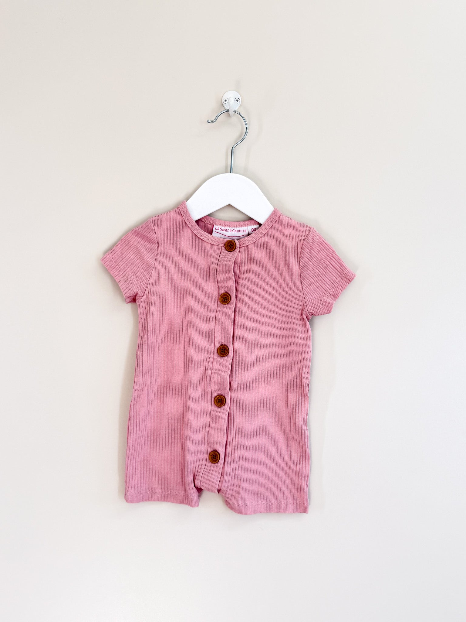 La Sienna cozy rib shortie suit (3-6m)