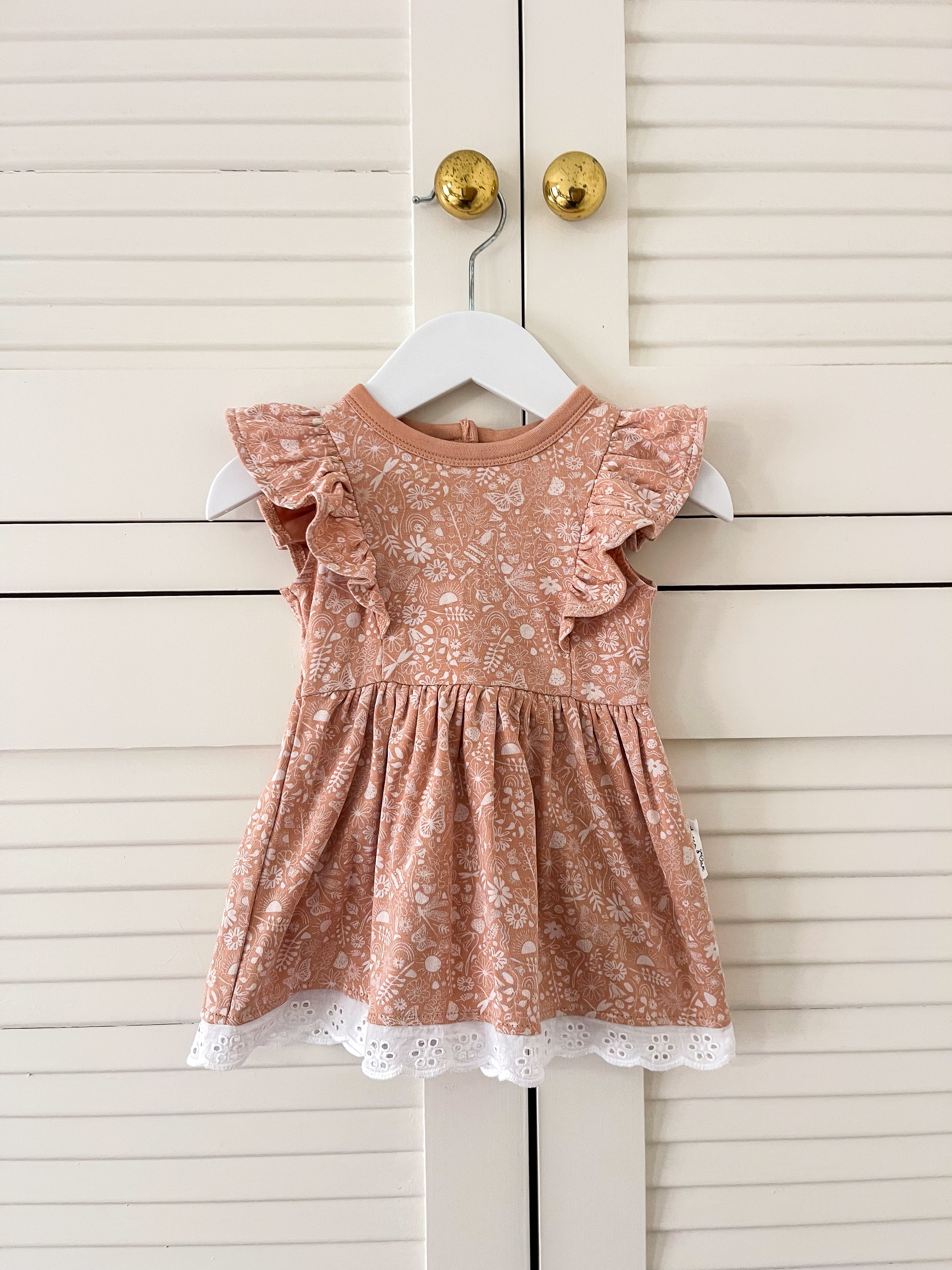 Aster & Oak organic dress - ditzy floral (3-6m)