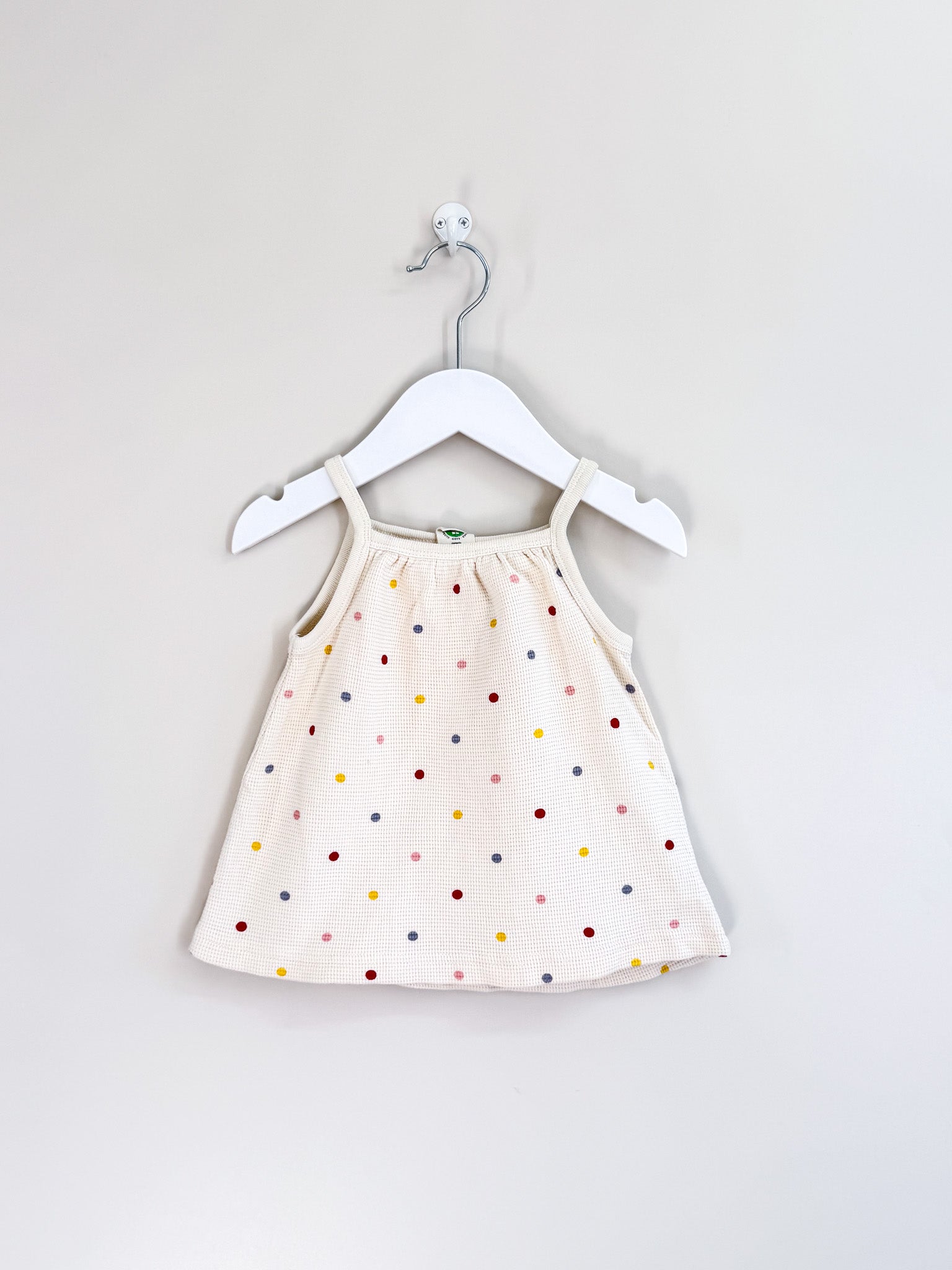 Nature Baby organic waffle top - polka dot duskey (6-12m)