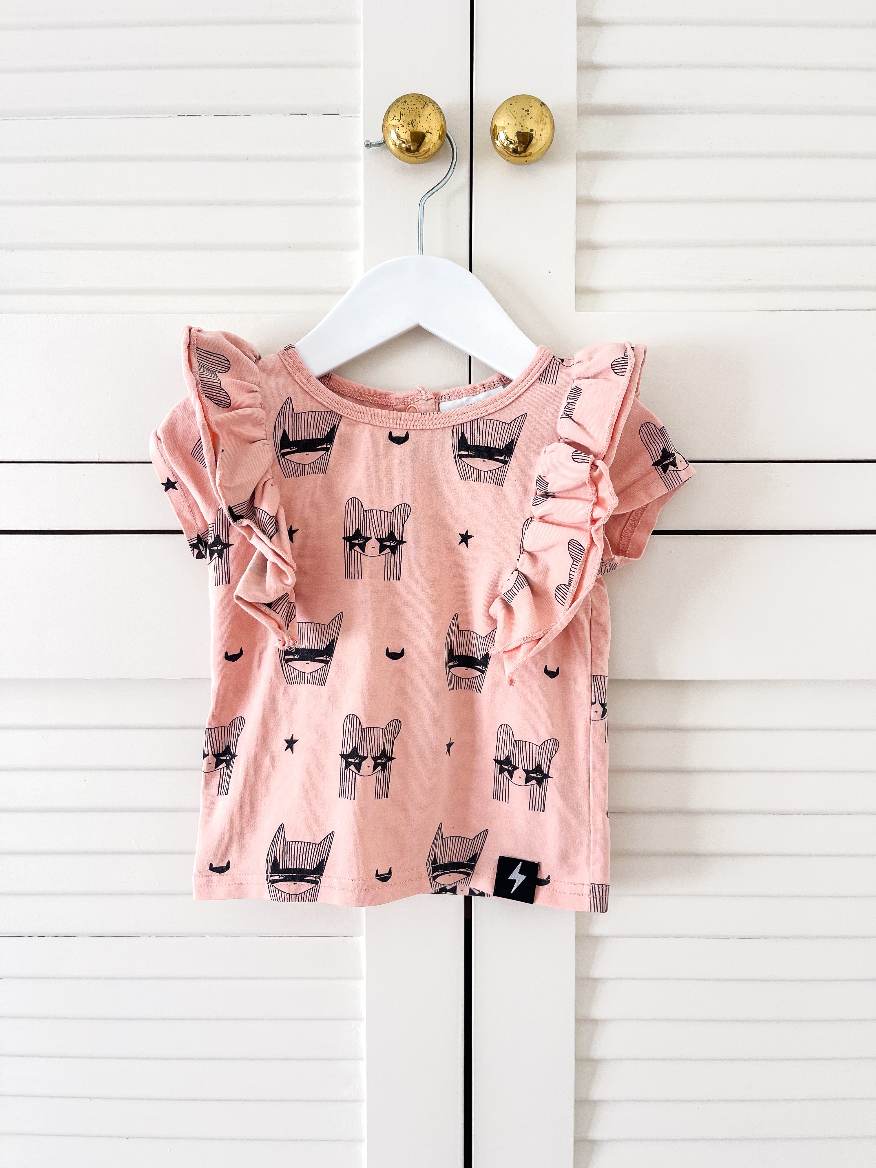 Kapow Kids super girl ruffle tee (1y)
