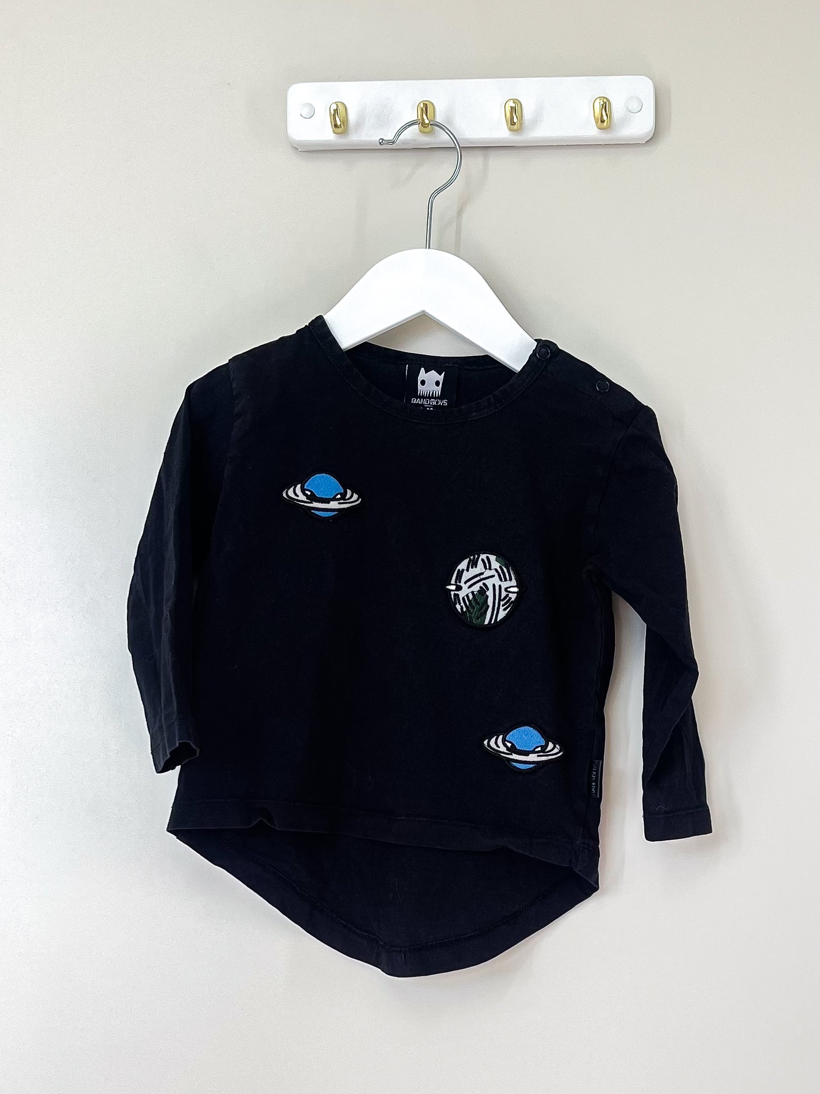 Band Of Boys organic planet patches long sleeve tee (12-18m)