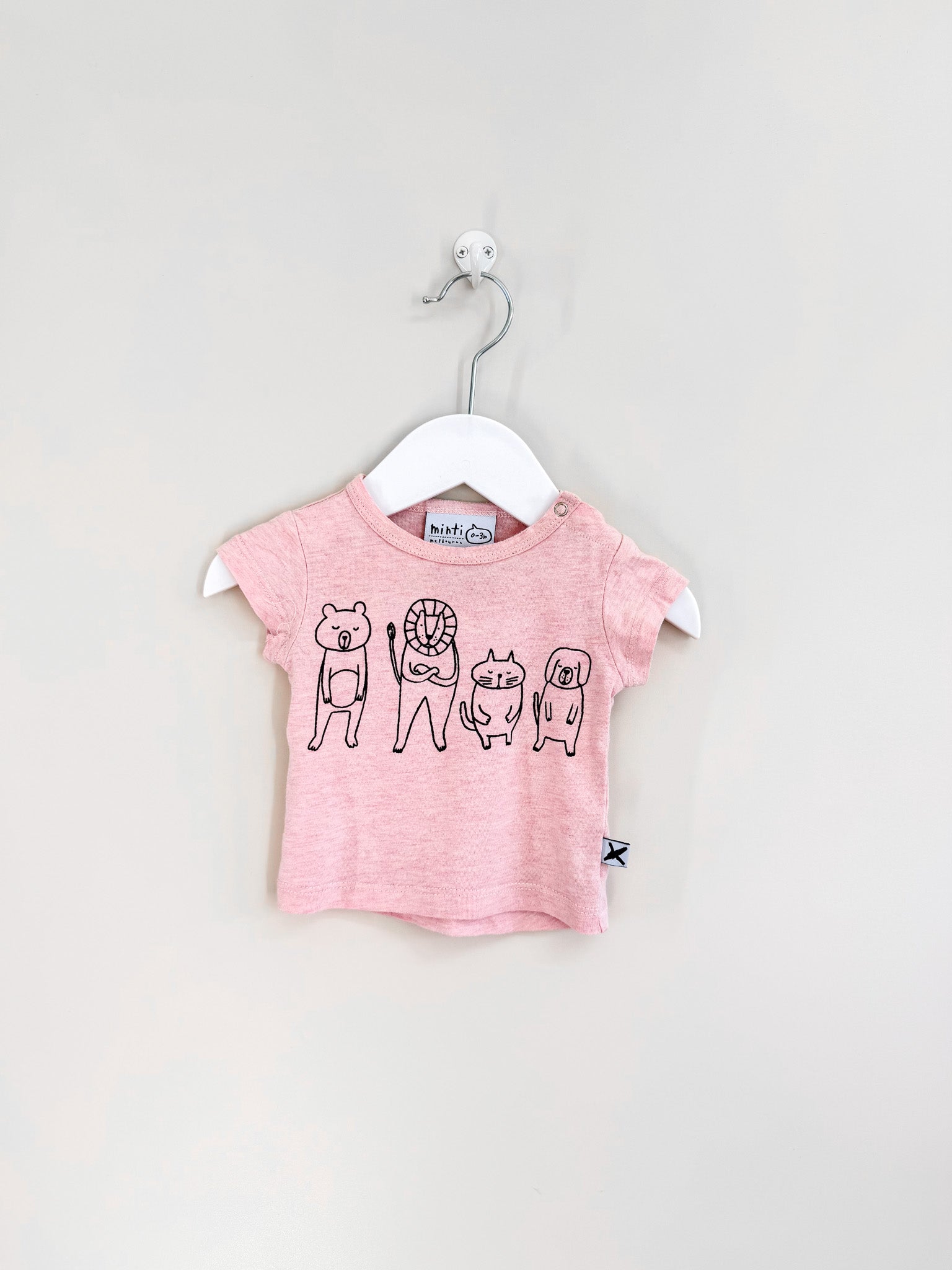 Minti animal tee (0-3m)