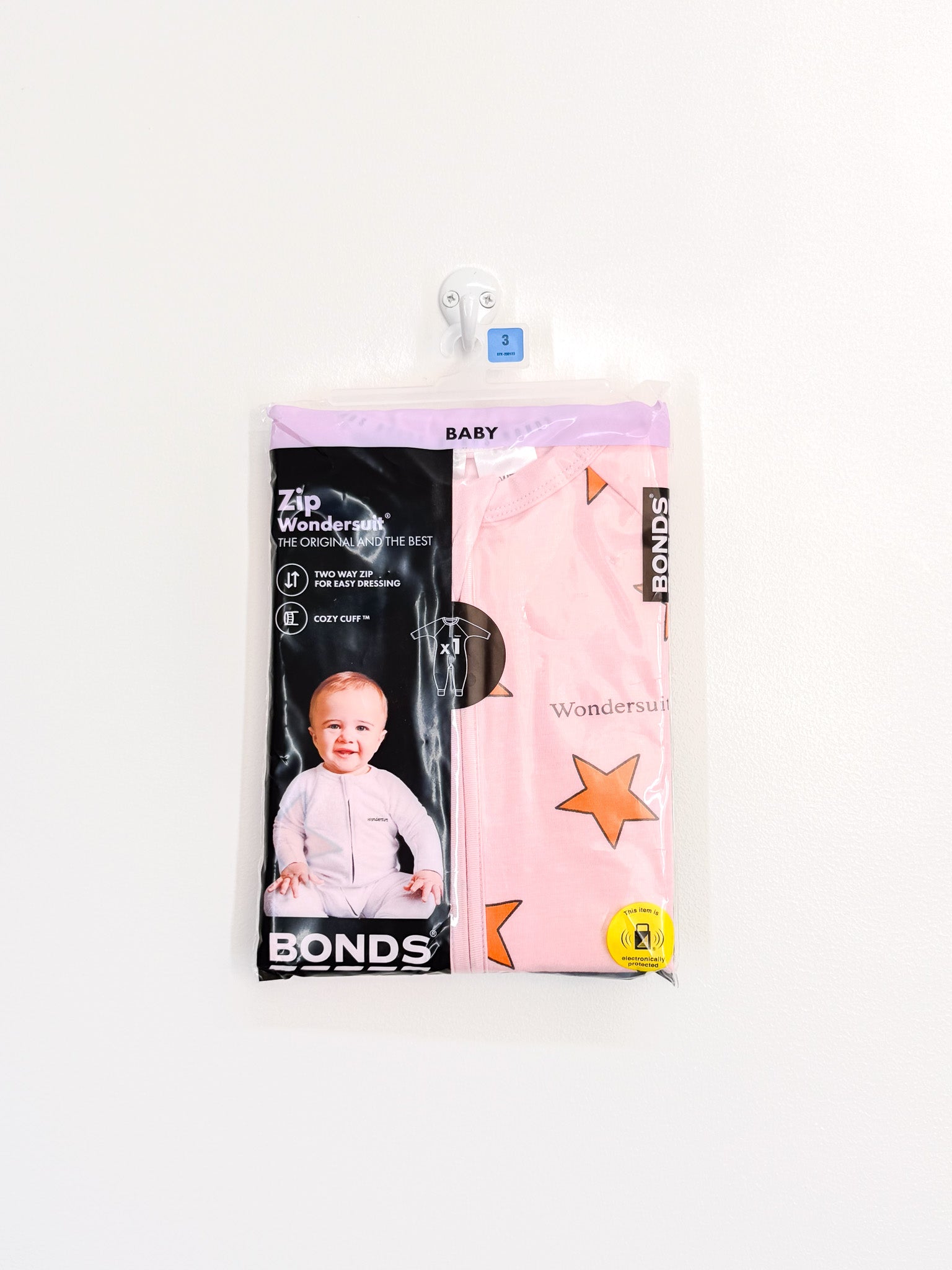 BNWT Bonds wondersuit - pink orange stars (3y)