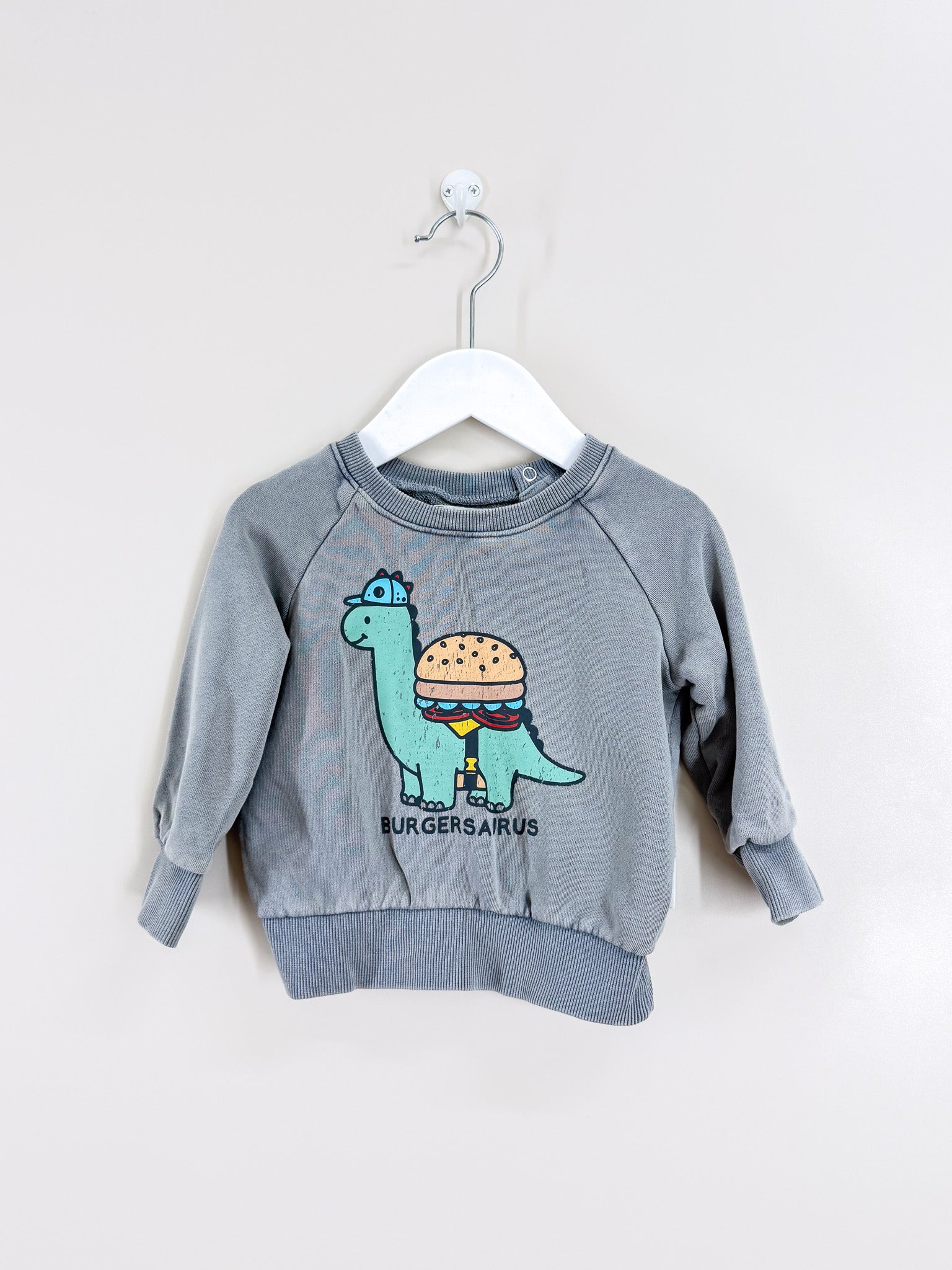 Hux organic burgersaurus sweatshirt (12-18m)