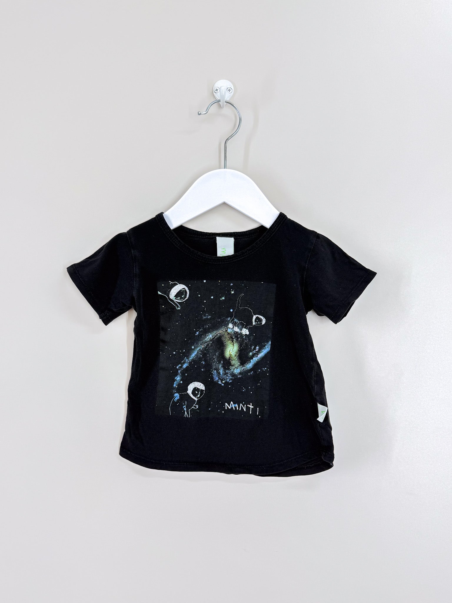 (FREE) Minti space cat tee (6-12m) - SECONDS
