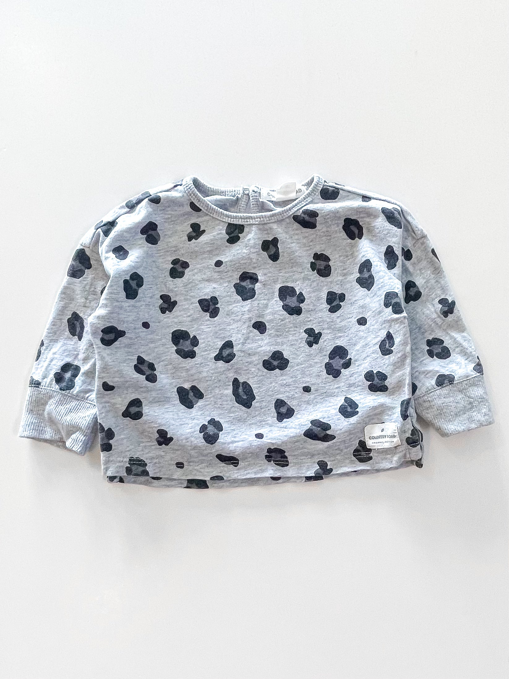 Country Road leopard long sleeve top (3-6m)