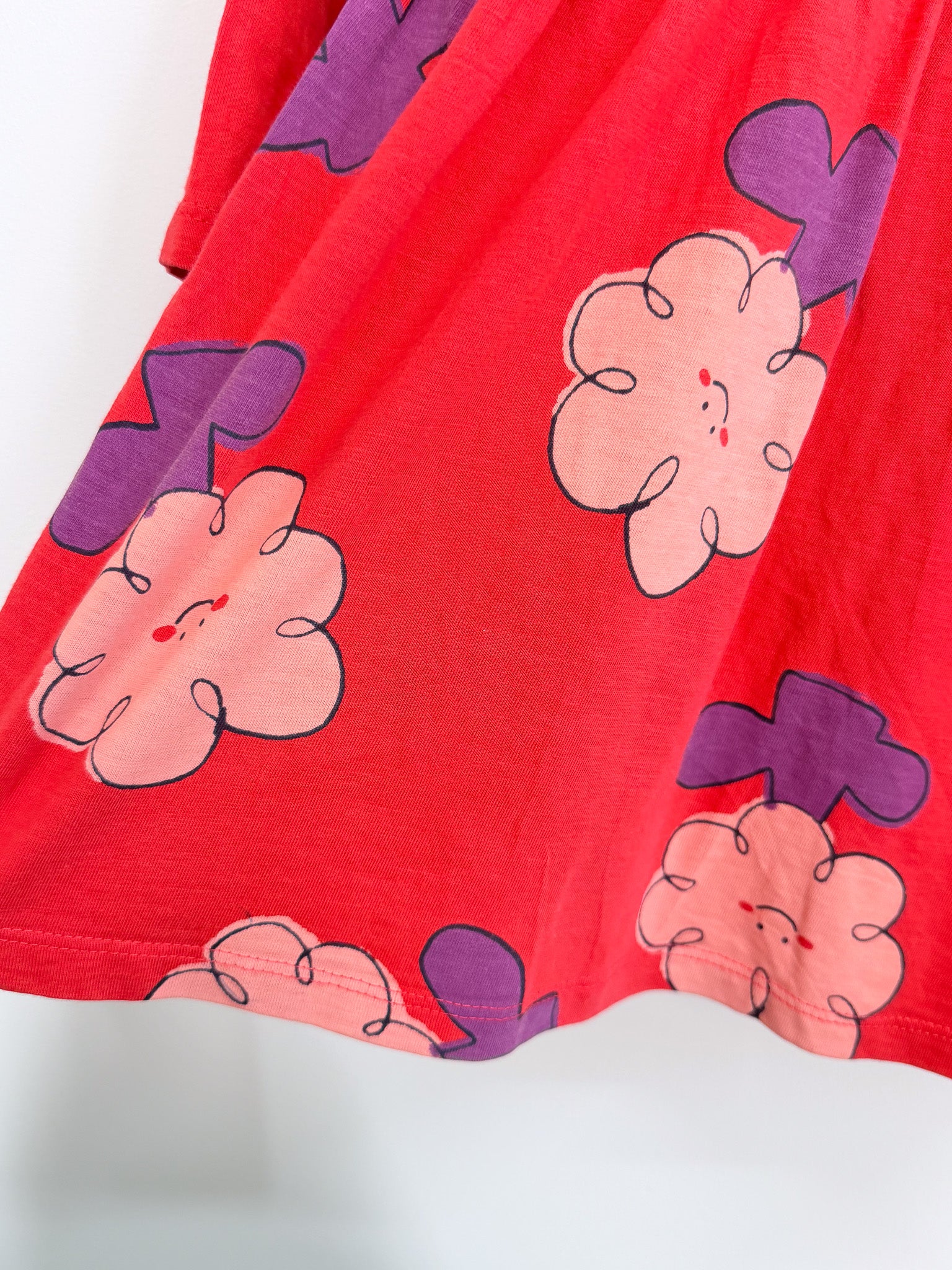 Next long sleeve red floral dress (18-24m)
