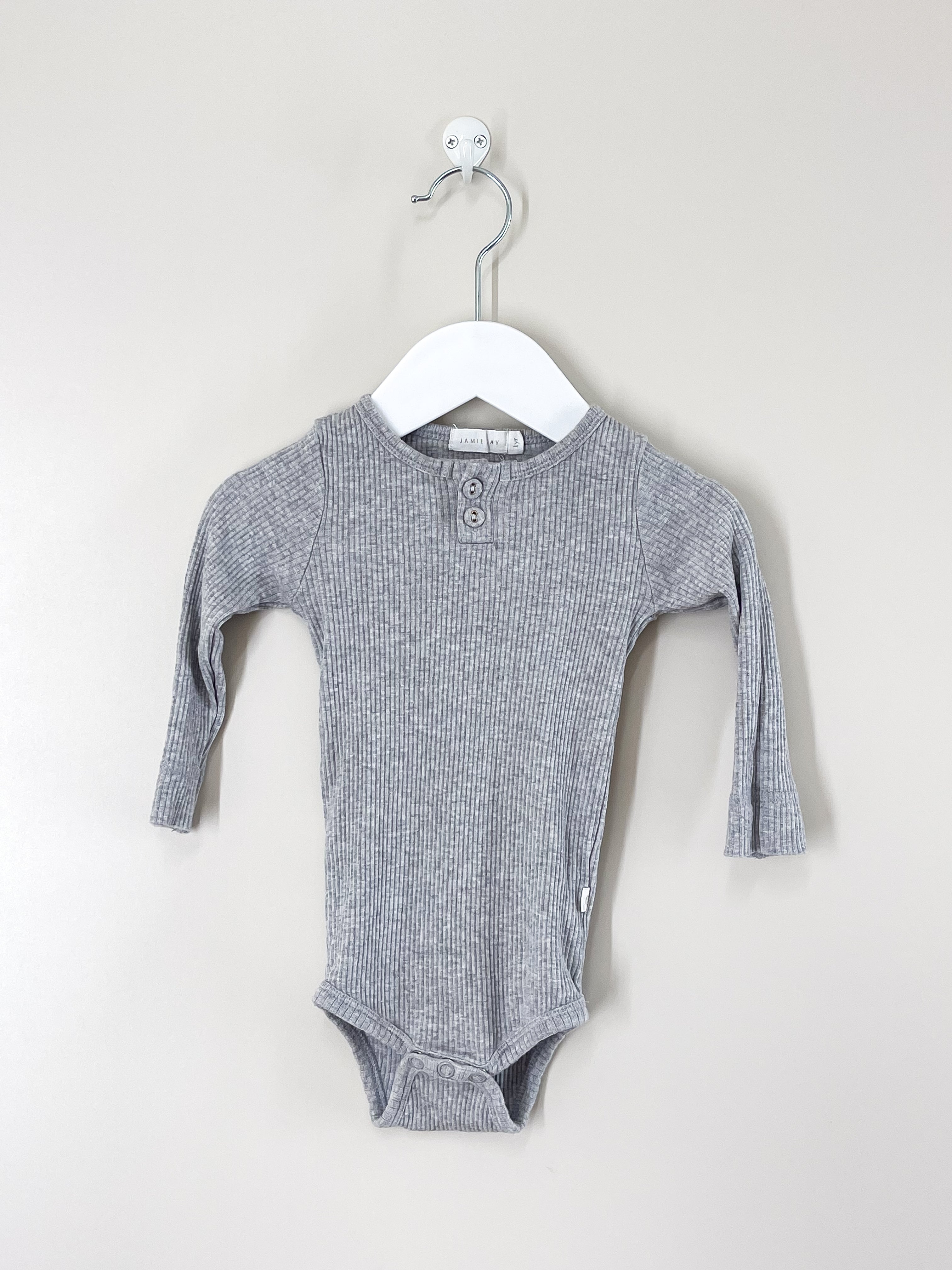 Jamie Kay OG organic rib bodysuit - grey (1y)