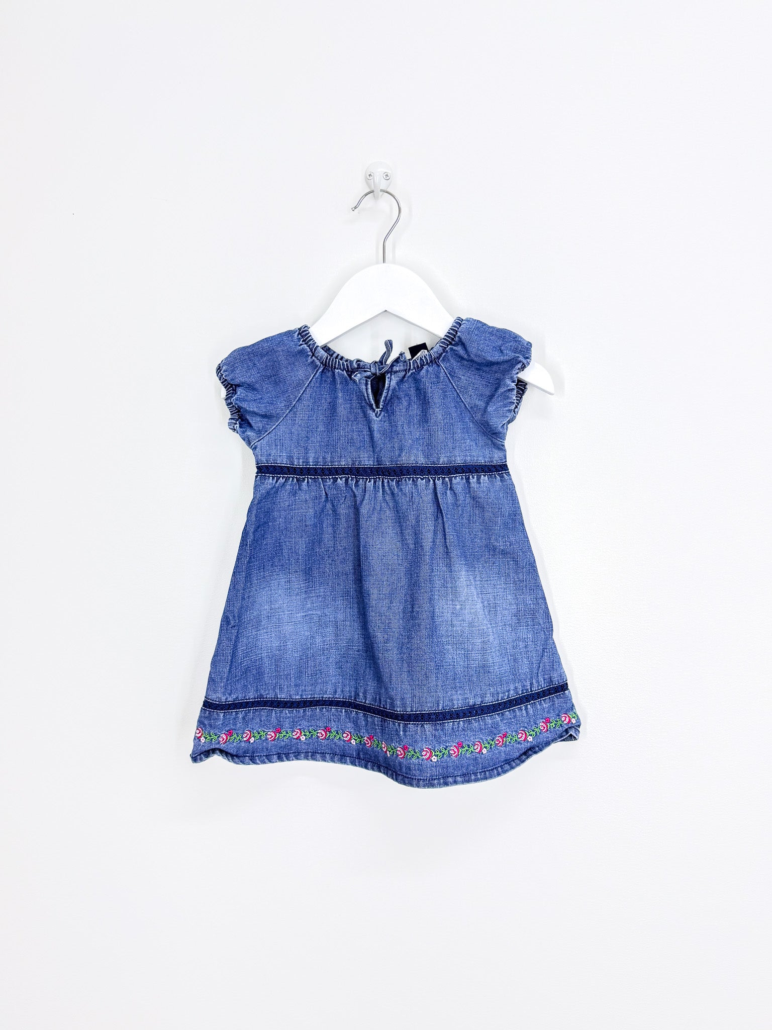 Vintage Y2K Gap denim puff sleeve dress '05 (12-18m)