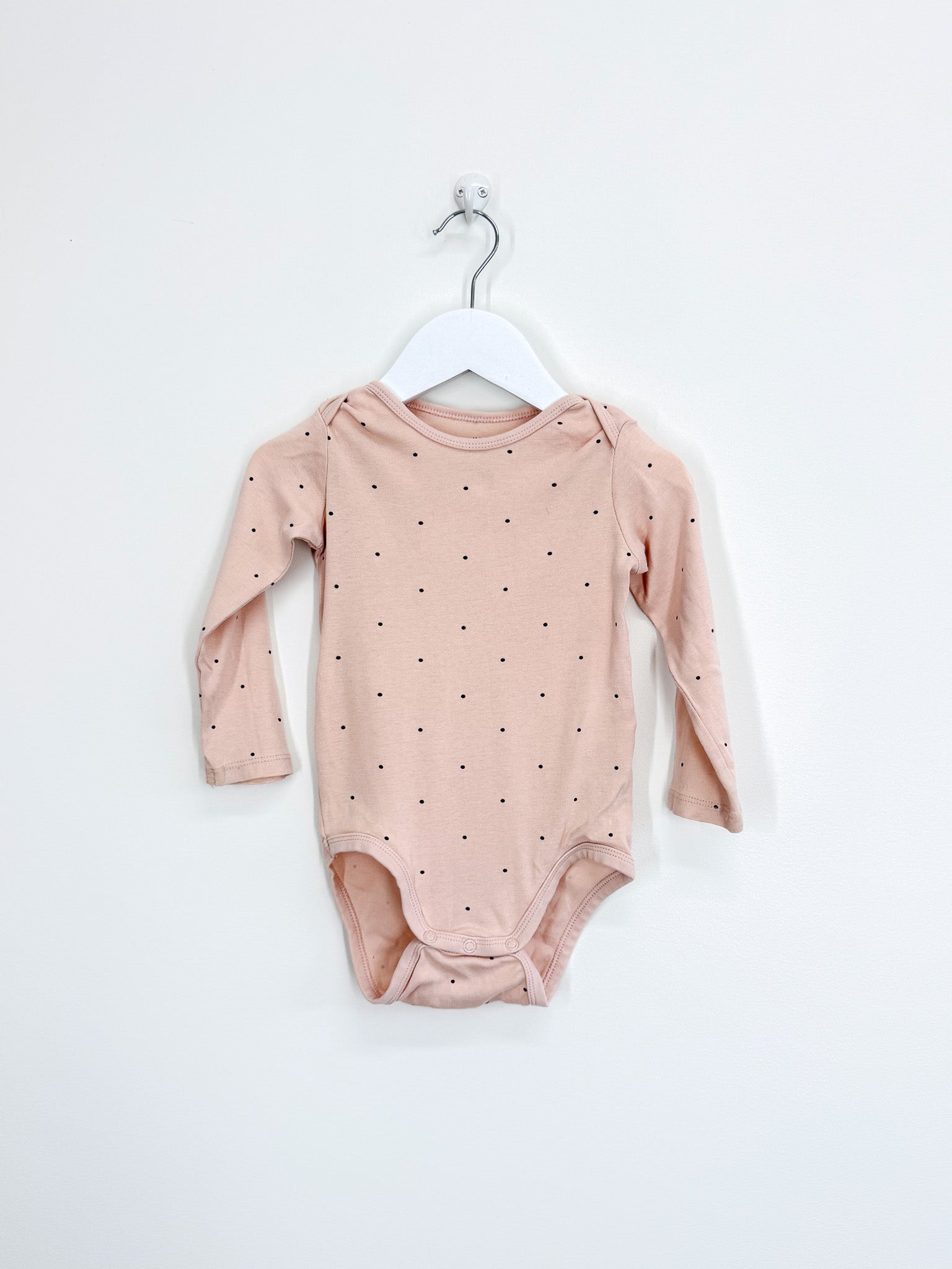 H&M organic bodysuit - blush dots (12-18m)