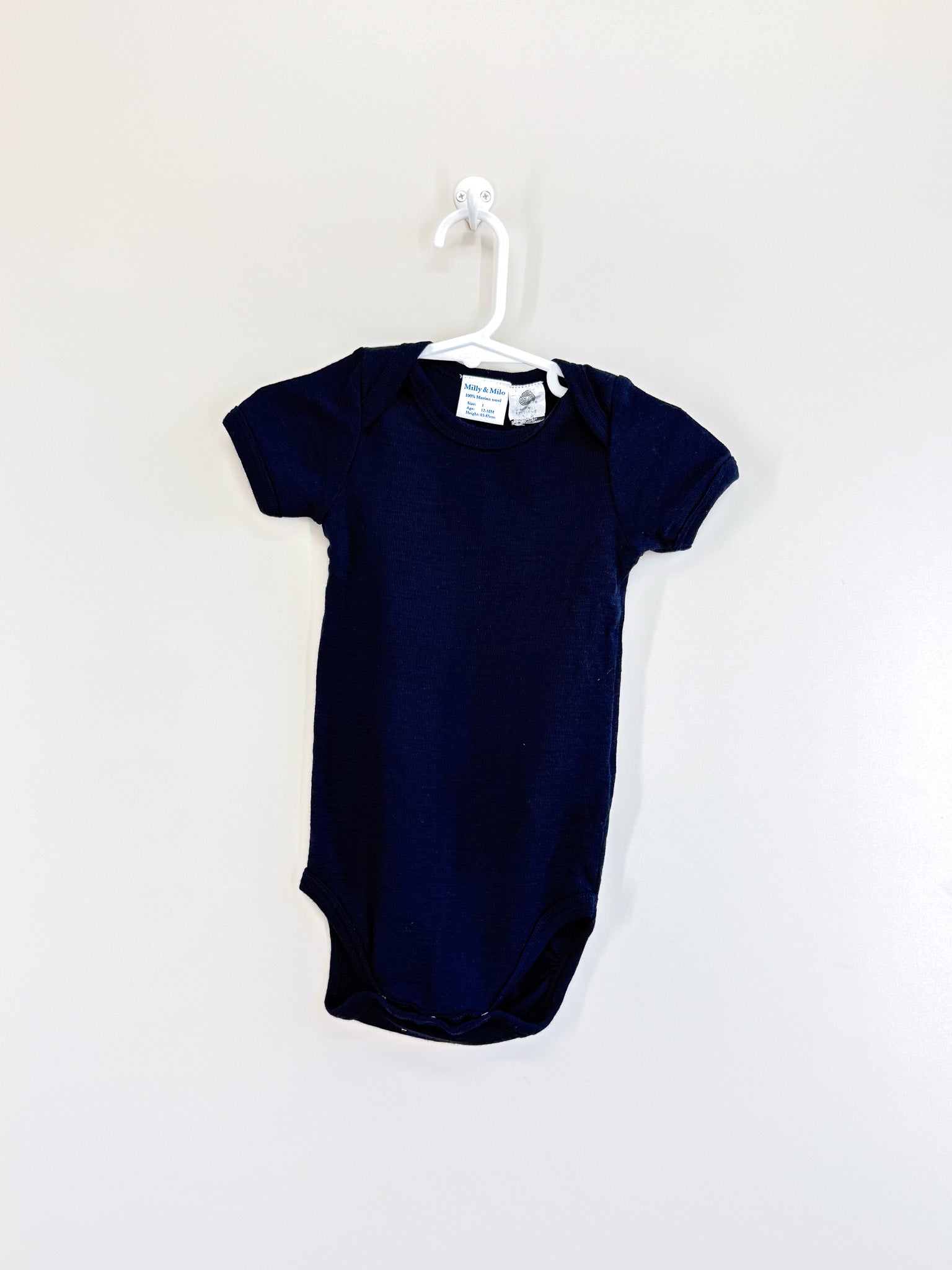 Milly & Milo merino bodysuit - navy (3-6m)