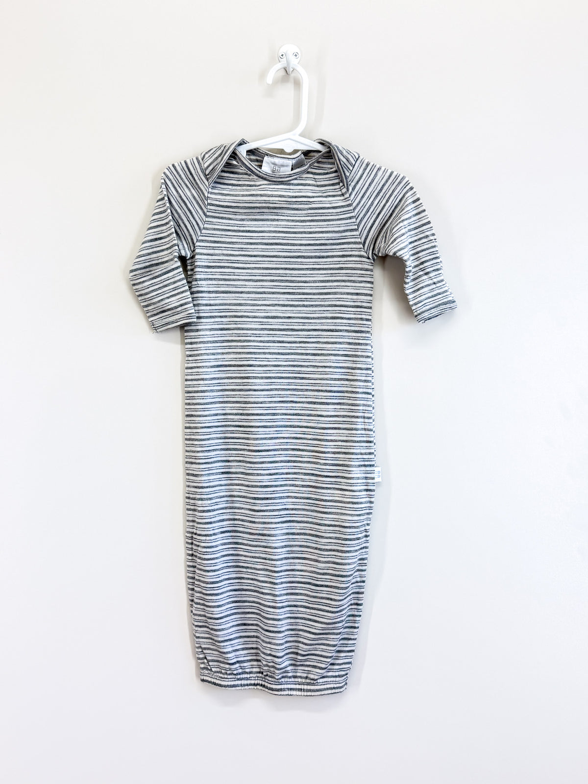 Babu merino bundler gown - grey stripe (newborn)