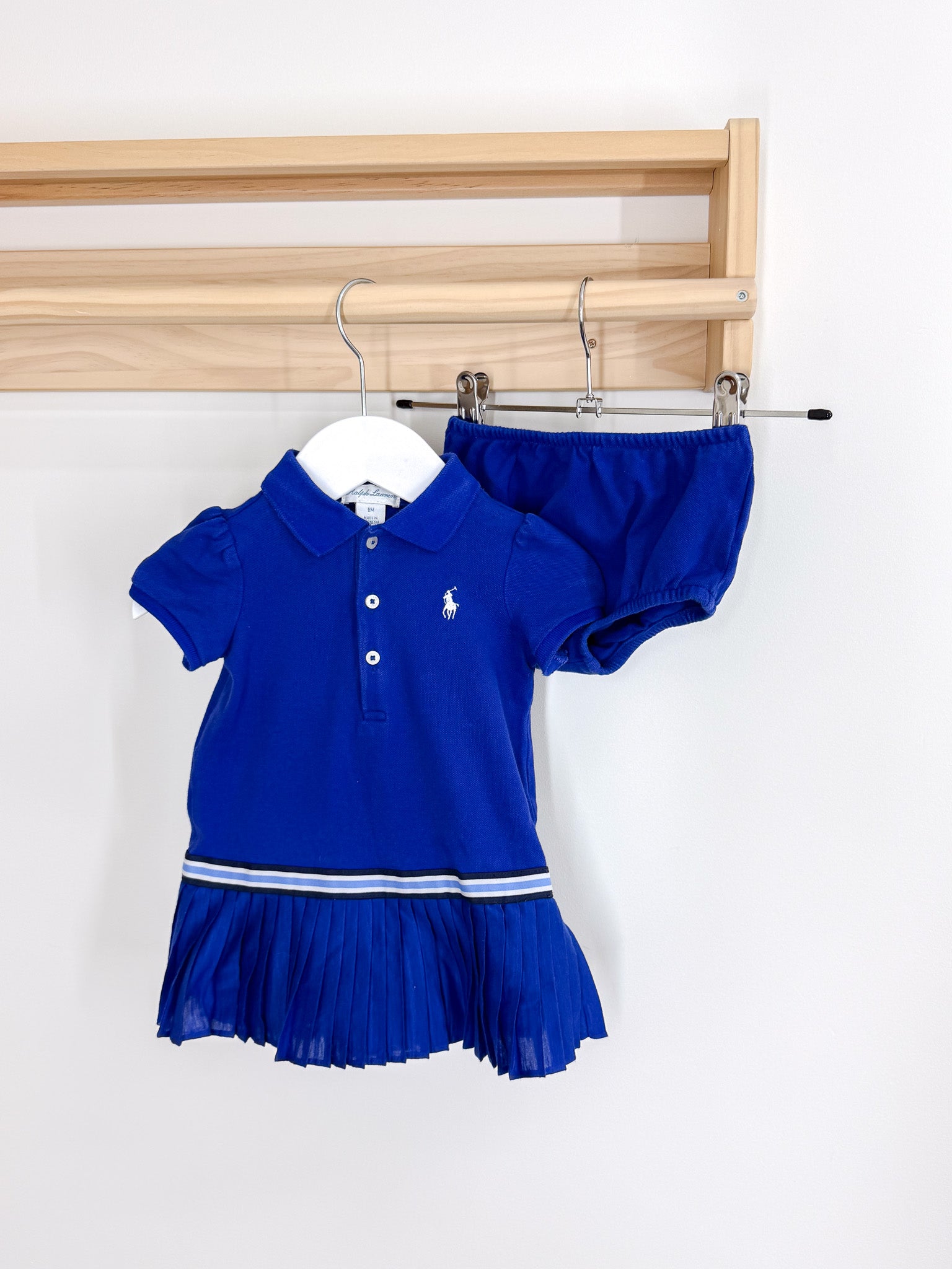 Ralph Lauren pleated mesh polo dress + bloomers set (9m)