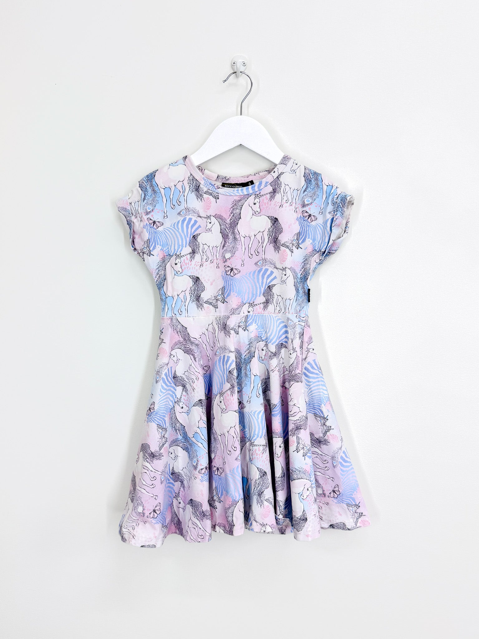 Rock Your Kid unicorn waisted dress (6y)
