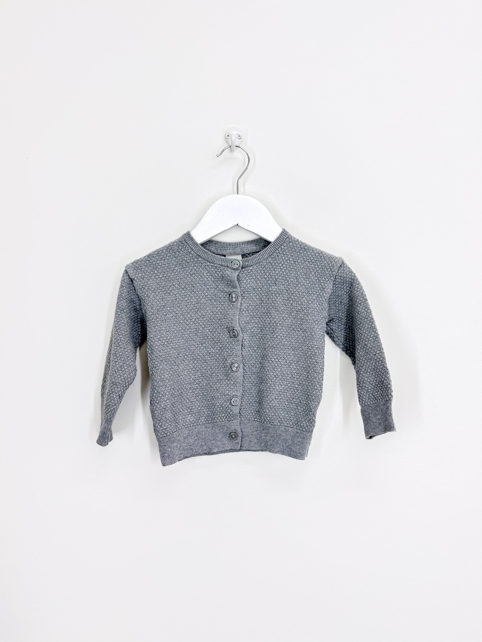 H&M textured cotton cardigan - grey (12-18m)