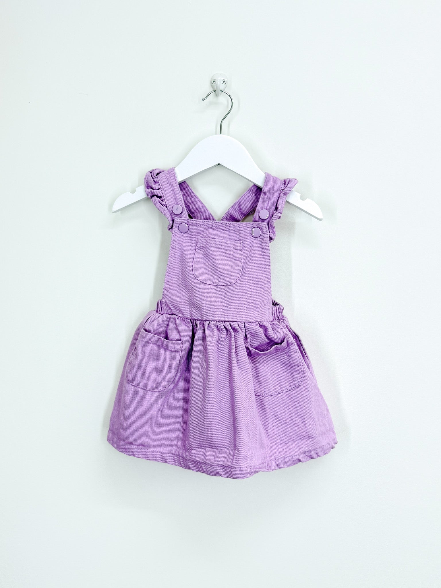 Teeny Weeny lilac denim pinafore dress (12-18m)