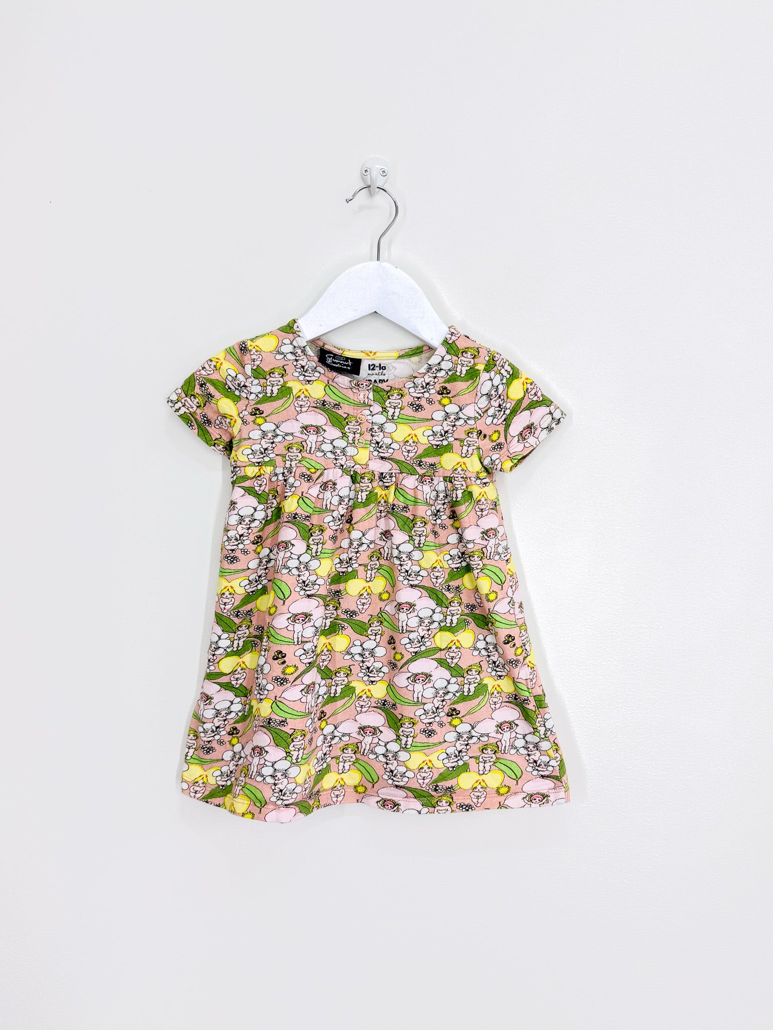 Cotton On Kids x May Gibbs gumnut babies tee dress (12-18m)