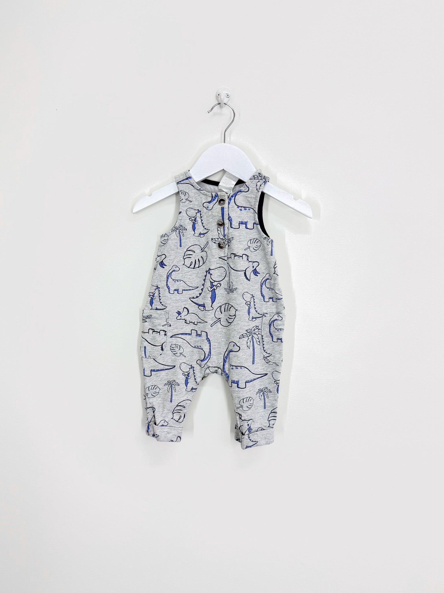 Teeny Weeny sleeveless dino romper (3-6m)