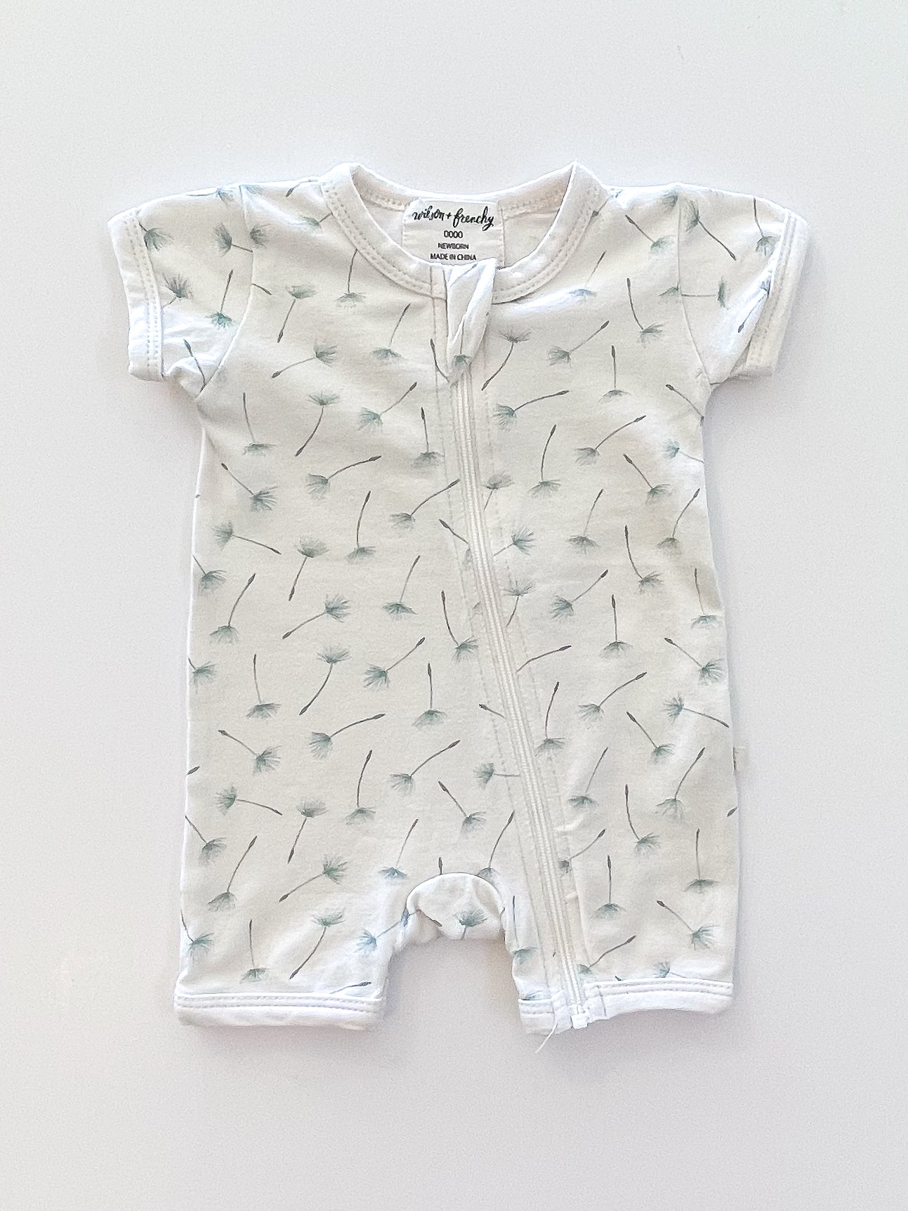 Wilson & Frenchy organic boyleg zip suit - float away (newborn)